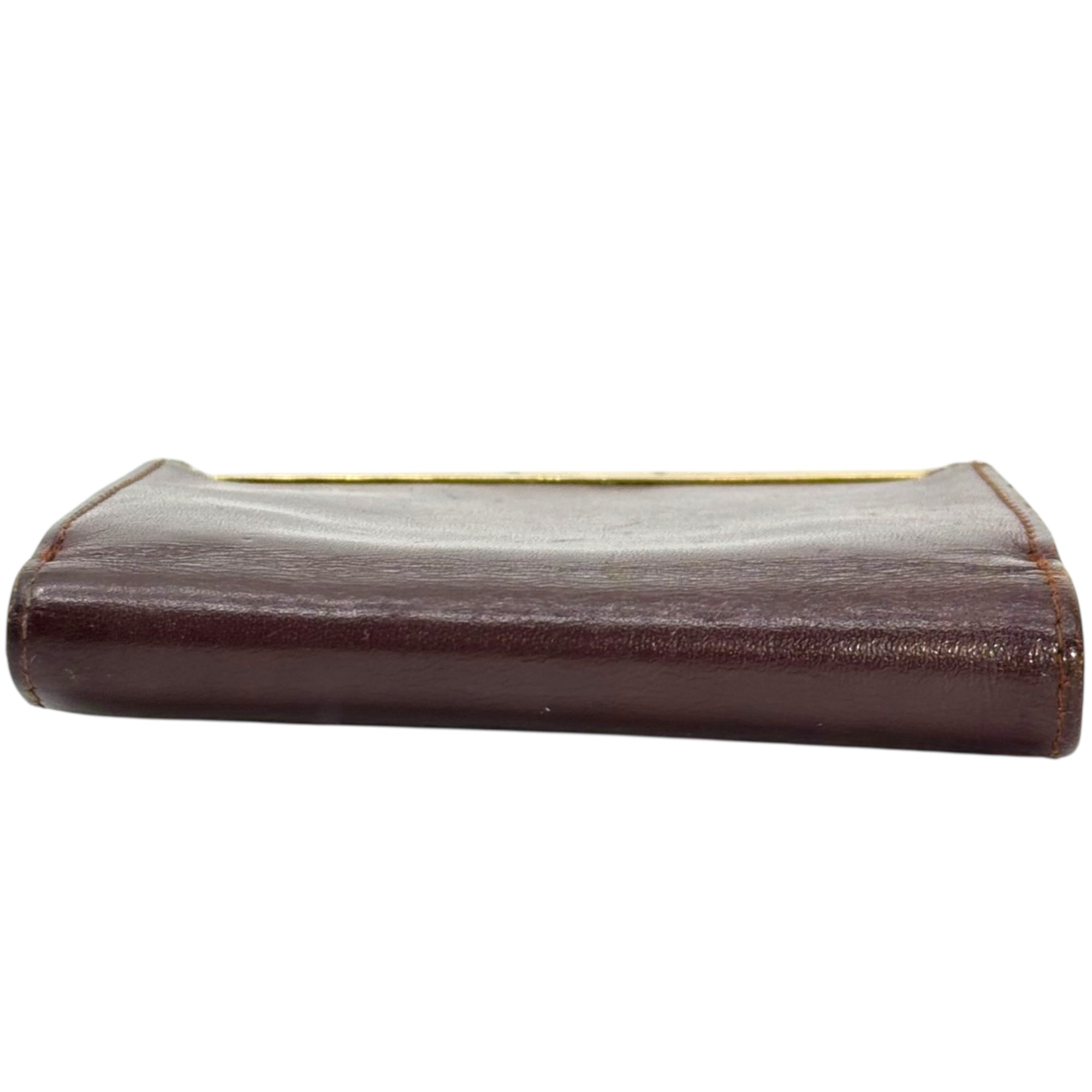 Cartier(カルティエ) Foldable wallet with snap closure がま口 三つ折り 財布 ボルドー