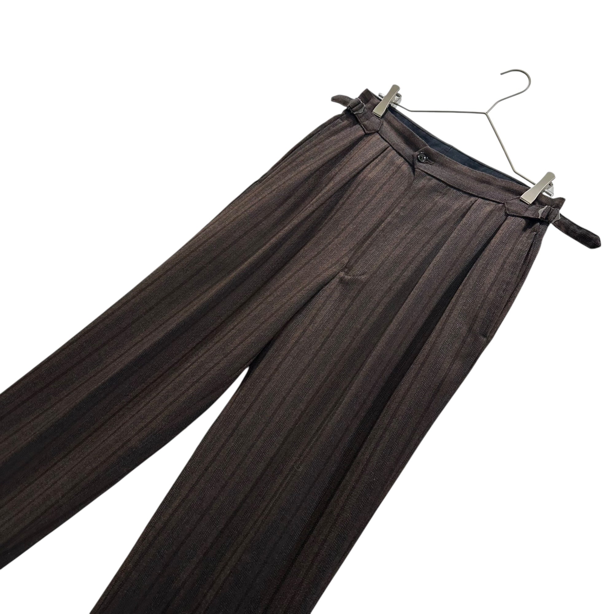 ULTERIOR(アルテリア) 2022AW STRIPE FLANNEL WIDE TROUSER ストライプ フランネル ワイド トラウザーズ ULPT34-FC098-B 3 ブラウン スラックス パンツ
