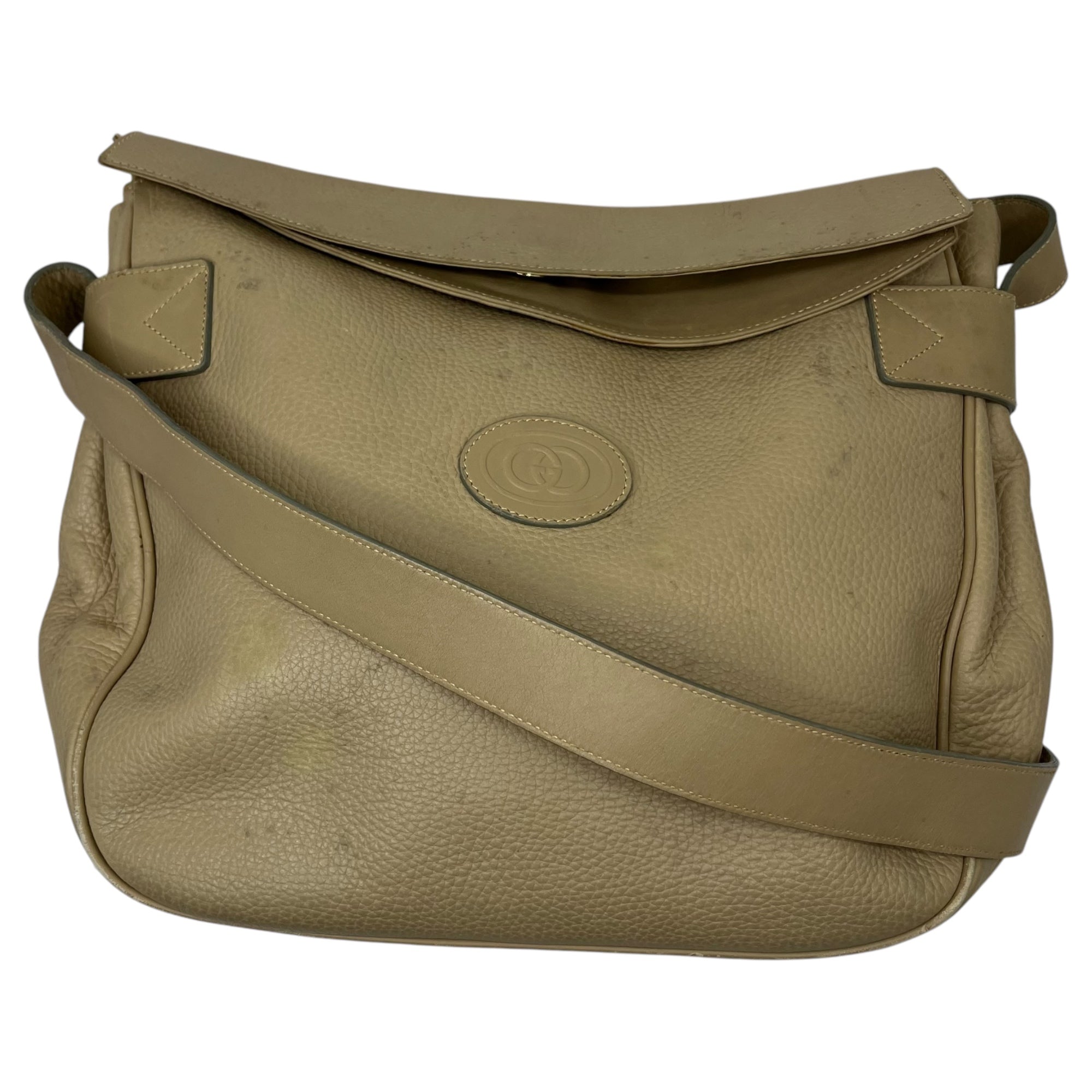 GUCCI(グッチ) Vintage GG logo Leather shoulder bag ヴィンテージ ロゴ レザー ショルダー バッグ 001/256/0260 ベージュ OLD