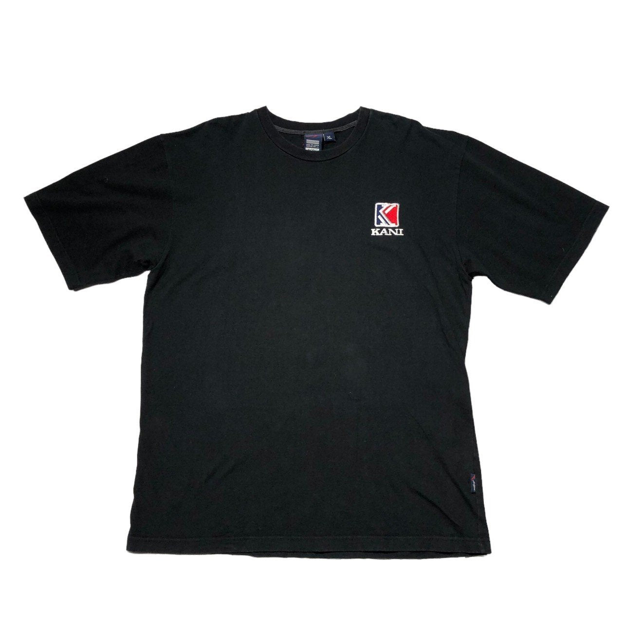 Karl Kani(カールカナイ) One point logo big size T-shirt ワンポイント ロゴ 刺繍 ビッグサイズ Tシャツ XL ブラック