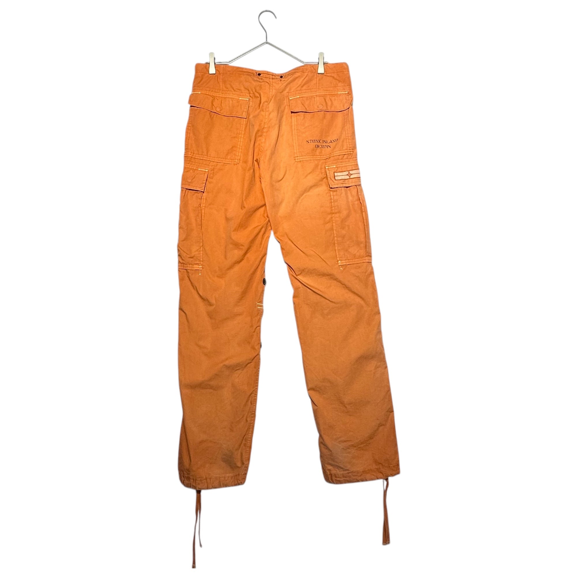 STONE ISLAND DENIM(ストーンアイランドデニム) 08SS Hip-print slim cargo pants ヒッププリント スリム カーゴ パンツ 48143BF0/942 28 オレンジ 00's