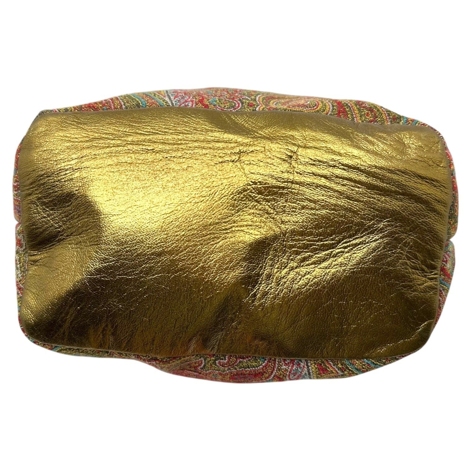 ETRO(エトロ) Paisley pattern drawstring leather shoulder bag ペイズリー柄 巾着 レザー ショルダー バッグ 1G504-1884 レッド×ゴールド 25-03-15