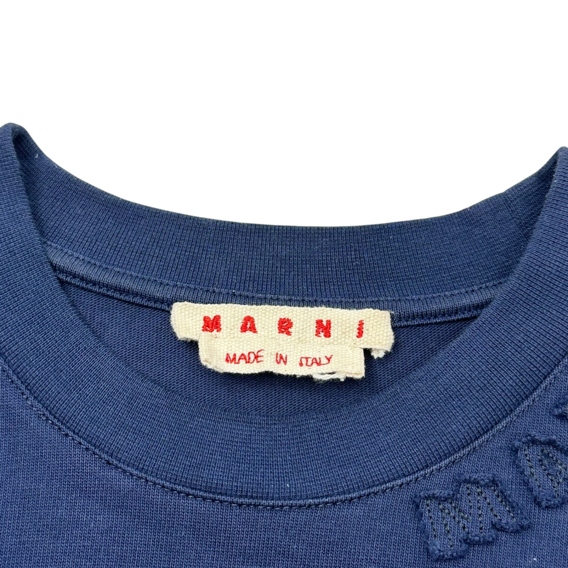 MARNI(マルニ) 24SS Organic cotton oversized logo T-shirt オーガニック コットン オーバーサイズ ロゴ Tシャツ HUMU0287X0 44(S程度) ネイビー 半袖