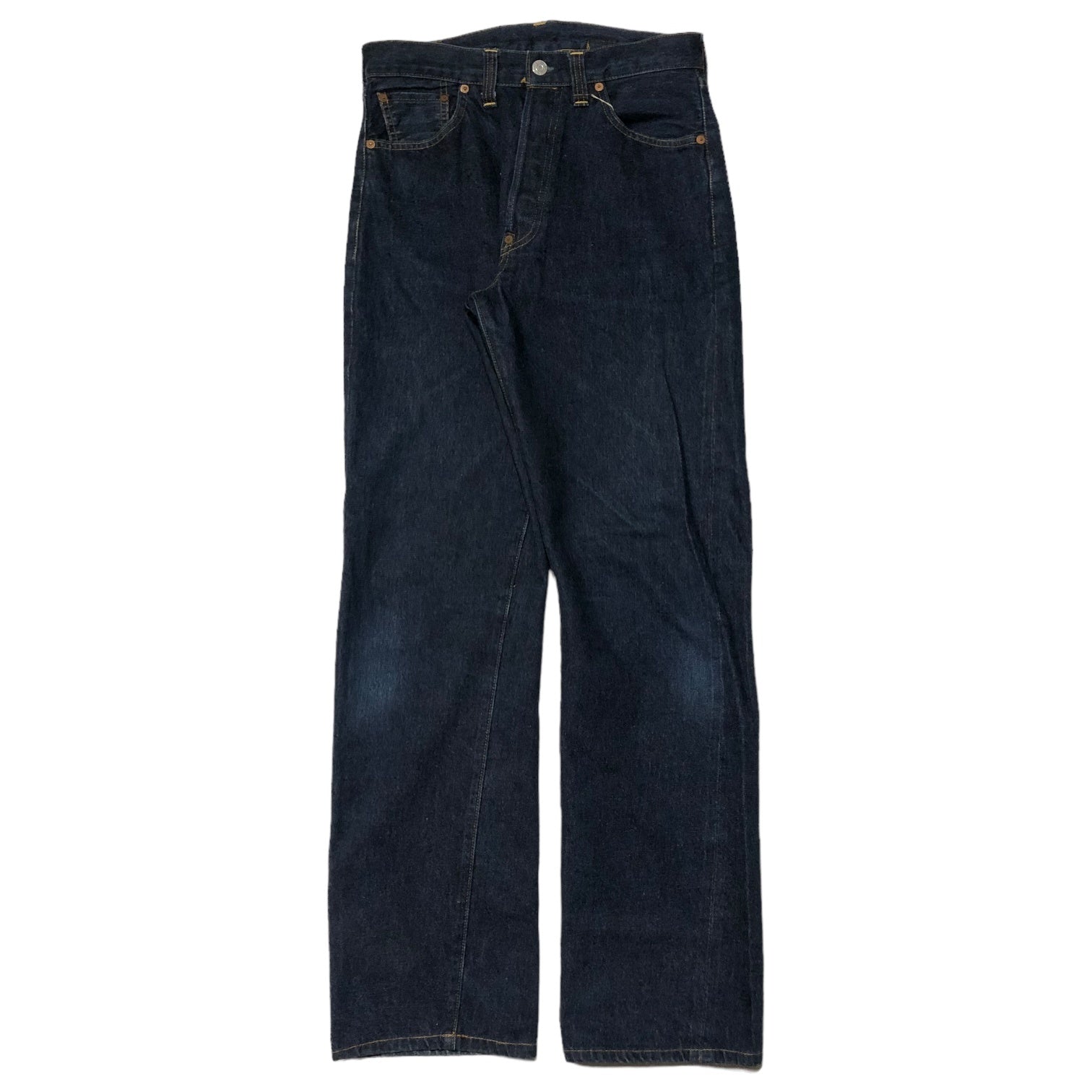 Levi's(リーバイス) 90's 201XX straight denim pants ヴィンテージ セルビッチ ストレート デニム パンツ ジーンズ 201-0003 W34 インディゴ 濃紺 裏ボタン555 バレンシア工場製 USA製 赤耳