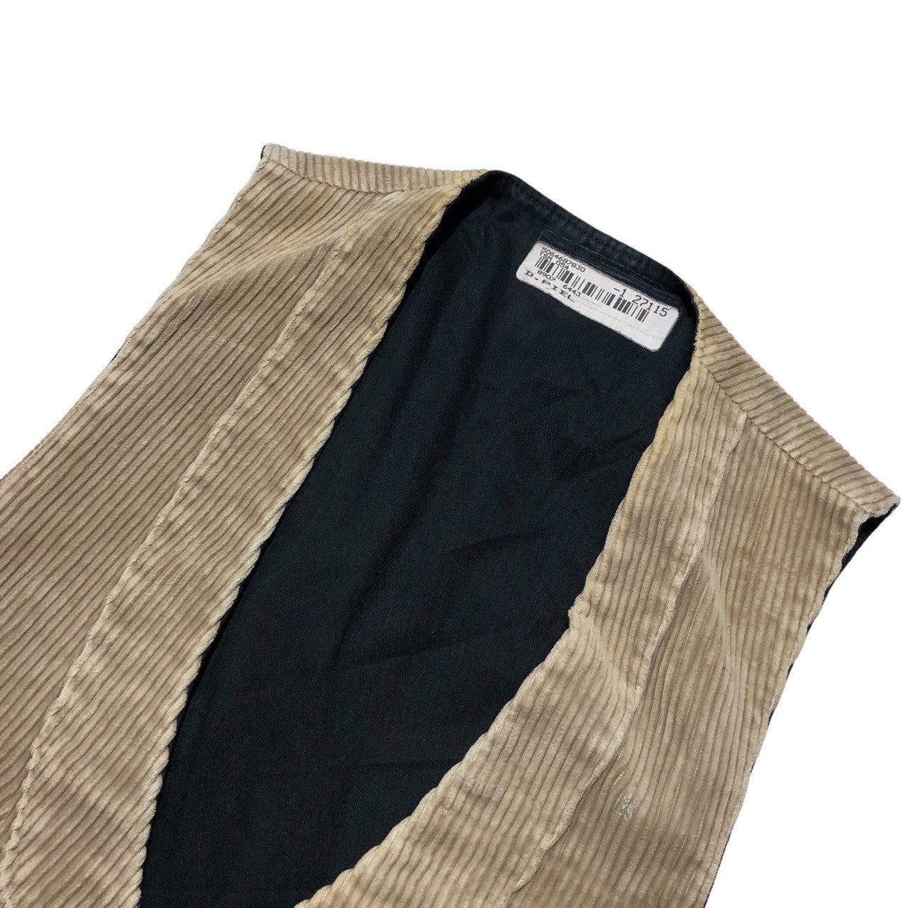 VINTAGE(ヴィンテージ) 60~70's corduroy double vest コーデュロイ ダブル ベスト 54(XL程度) ベージュ 太畝コーデュロイ ロガーベスト
