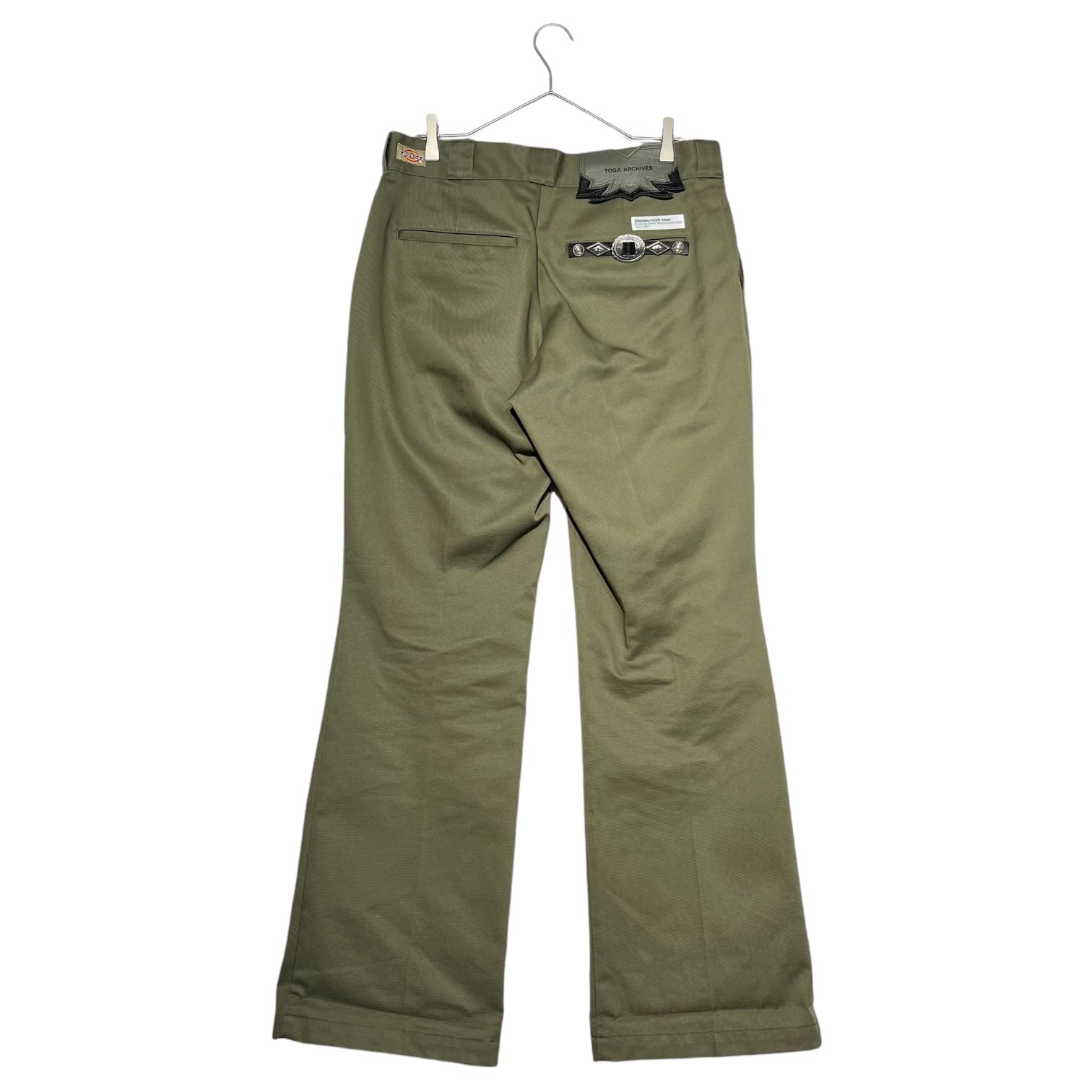 TOGA ARCHIVES×Dickies(トーガアーカイブス×ディッキーズ) Flare pants ウエスタン メタル スタッズ ワーク フレア パンツ TC12-FF510 48 カーキ