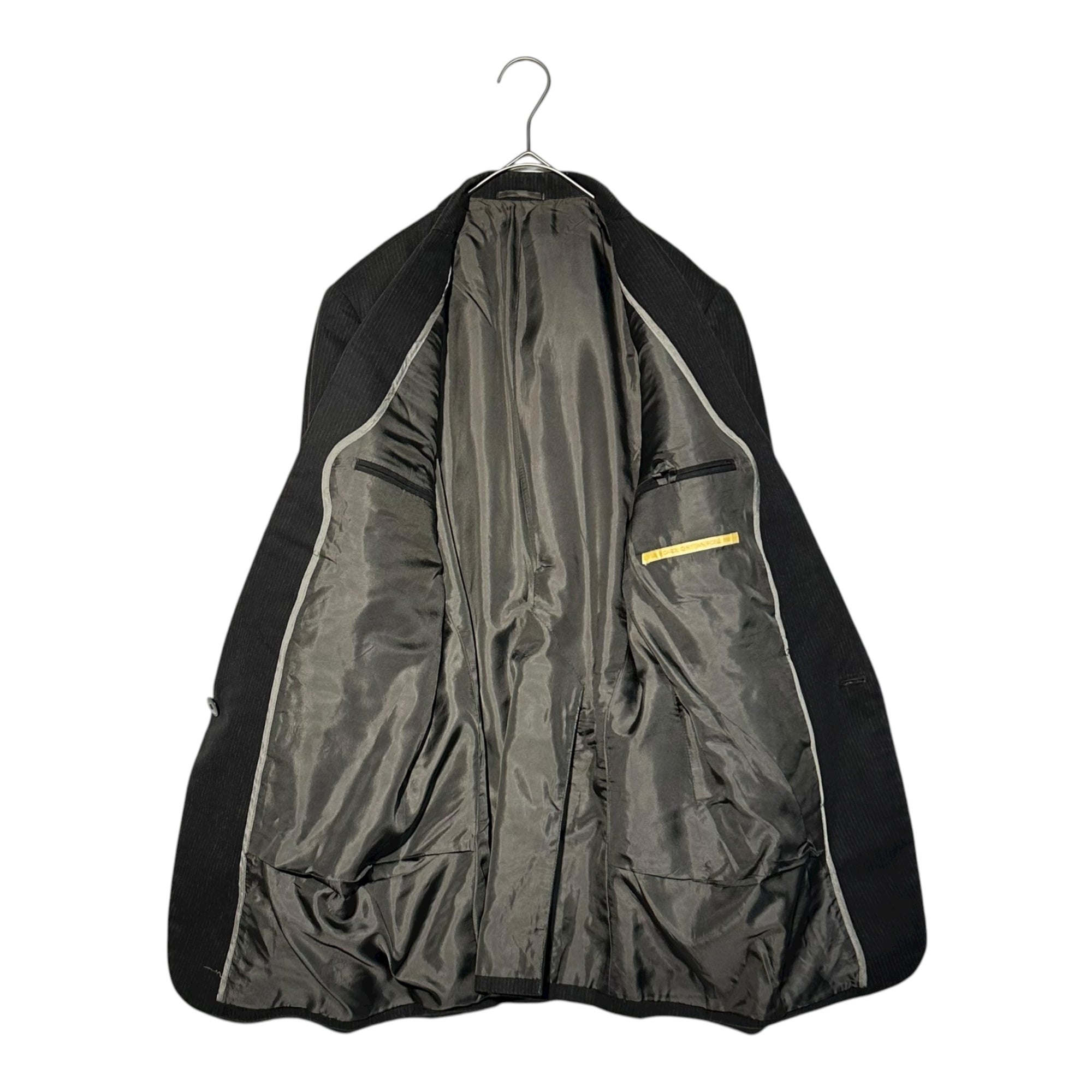 CAROL CHRISTIAN POELL(キャロルクリスチャンポエル) 02AW Archive 1B Stripe Design Tailored Jacket アーカイブ 1ボタン ストライプ デザイン テーラード ジャケット FALL 02/03 稀少品 S程度 ブラック