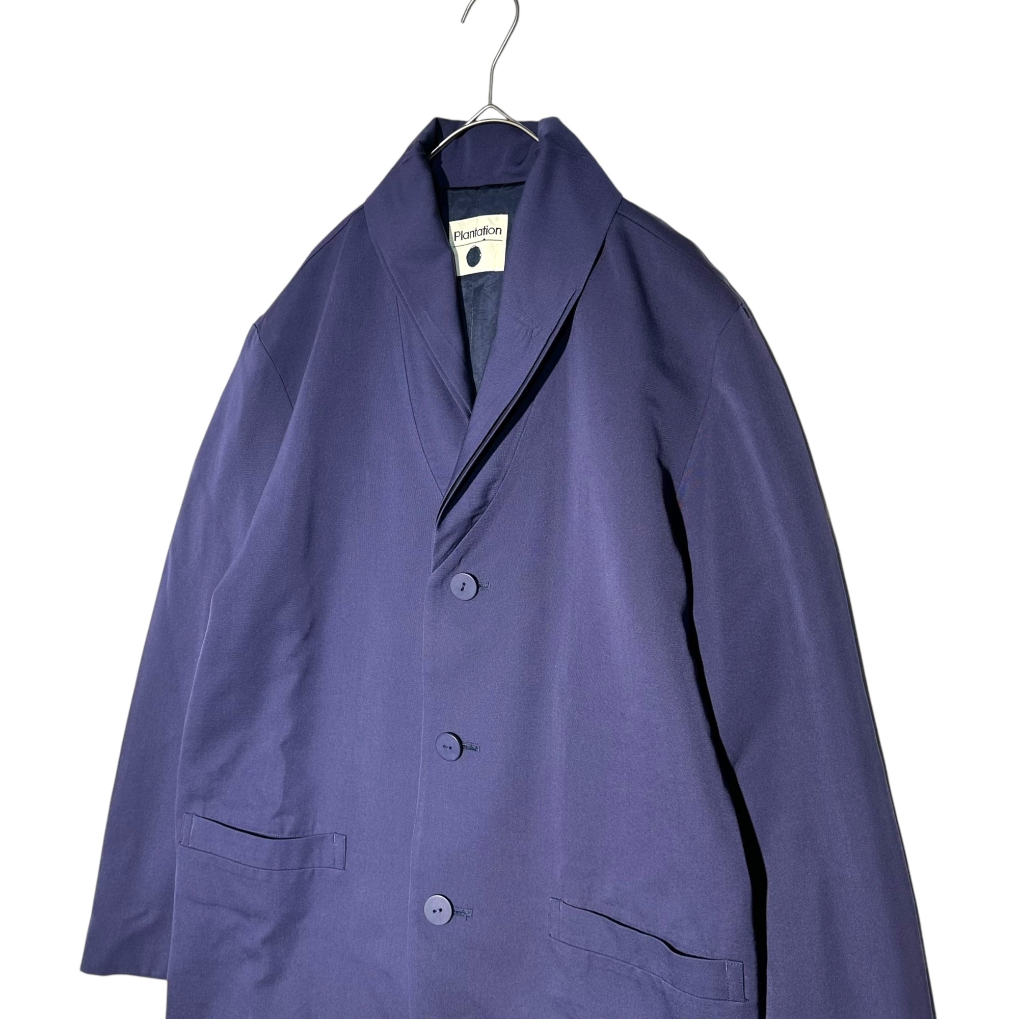 plantation(プランテーション) 90's Issey Miyake period Fold-over shawl collar 3B jacket 80年代 イッセイミヤケ期 折り返しショールカラー 3B ジャケット PL11-FD011 L ネイビー 91年製造 稀少 アーカイブ