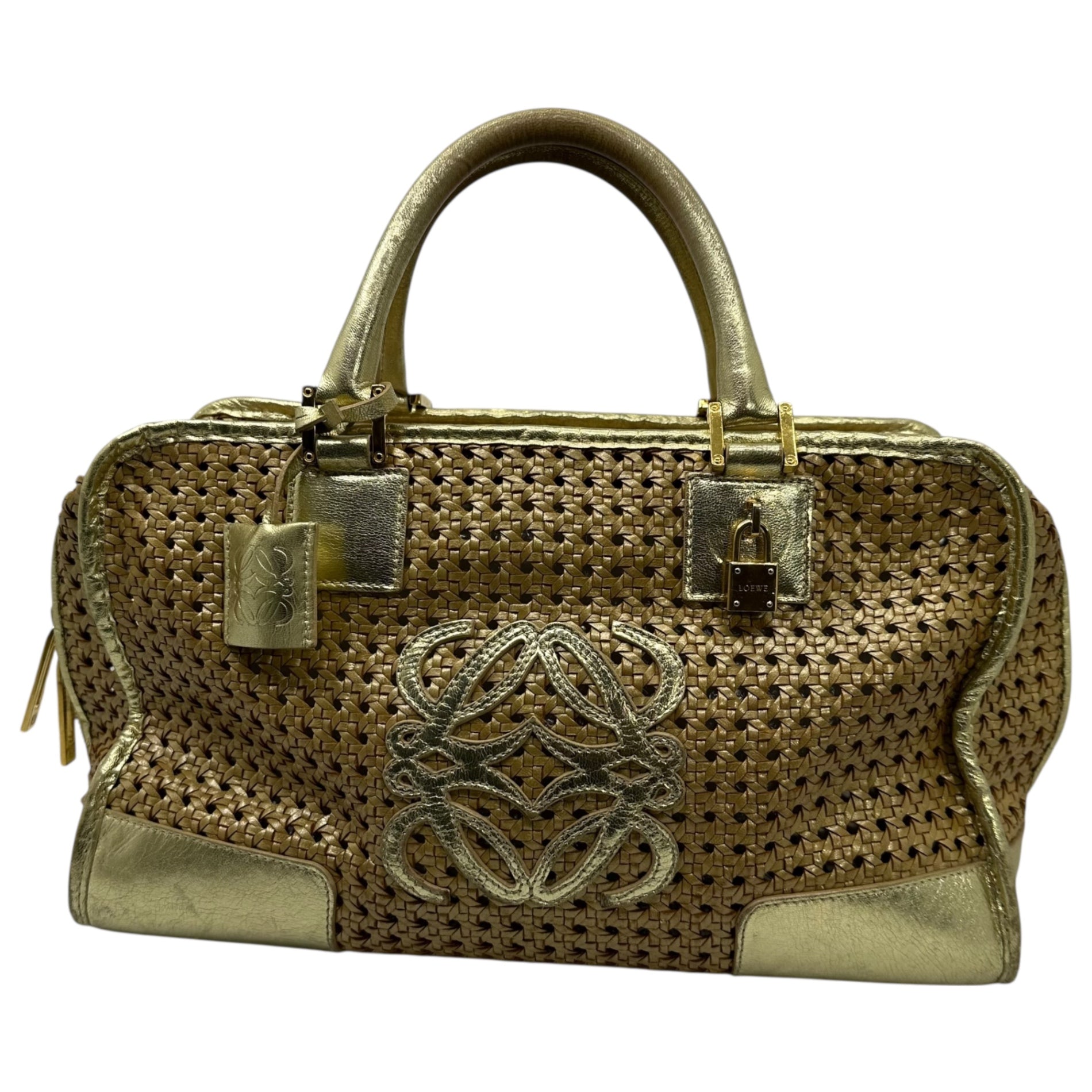 LOEWE(ロエベ) AMAZONA36 Gold Mesh Bag アマソナ 36 ゴールド メッシュ ハンド バッグ ゴールド