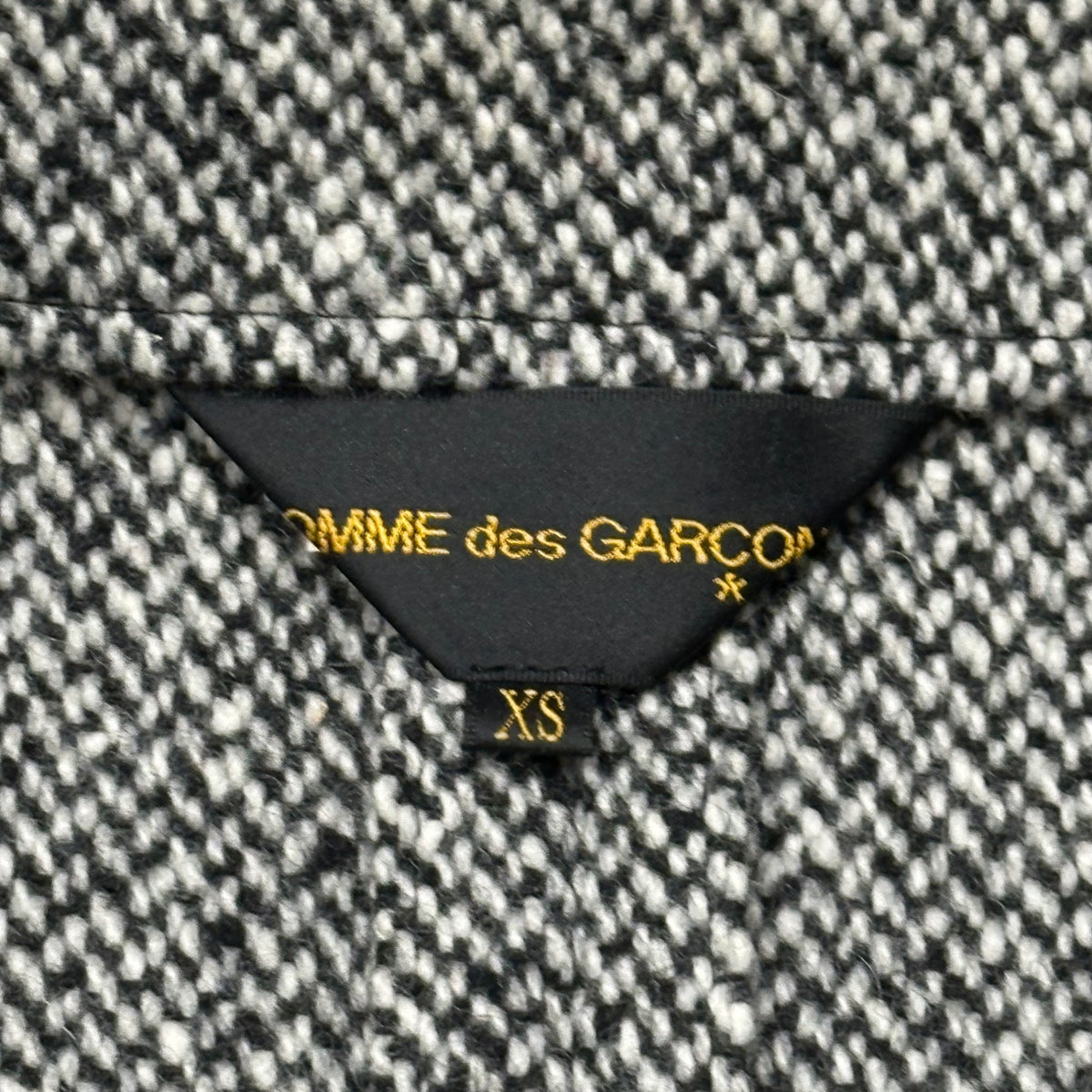 COMME des GARCONS(コムデギャルソン) 2012AW Tie-detail wool tweed jacket 紐 ツイード ウール ジャケット GJ-J065 XS ブラック×ホワイト AD2012