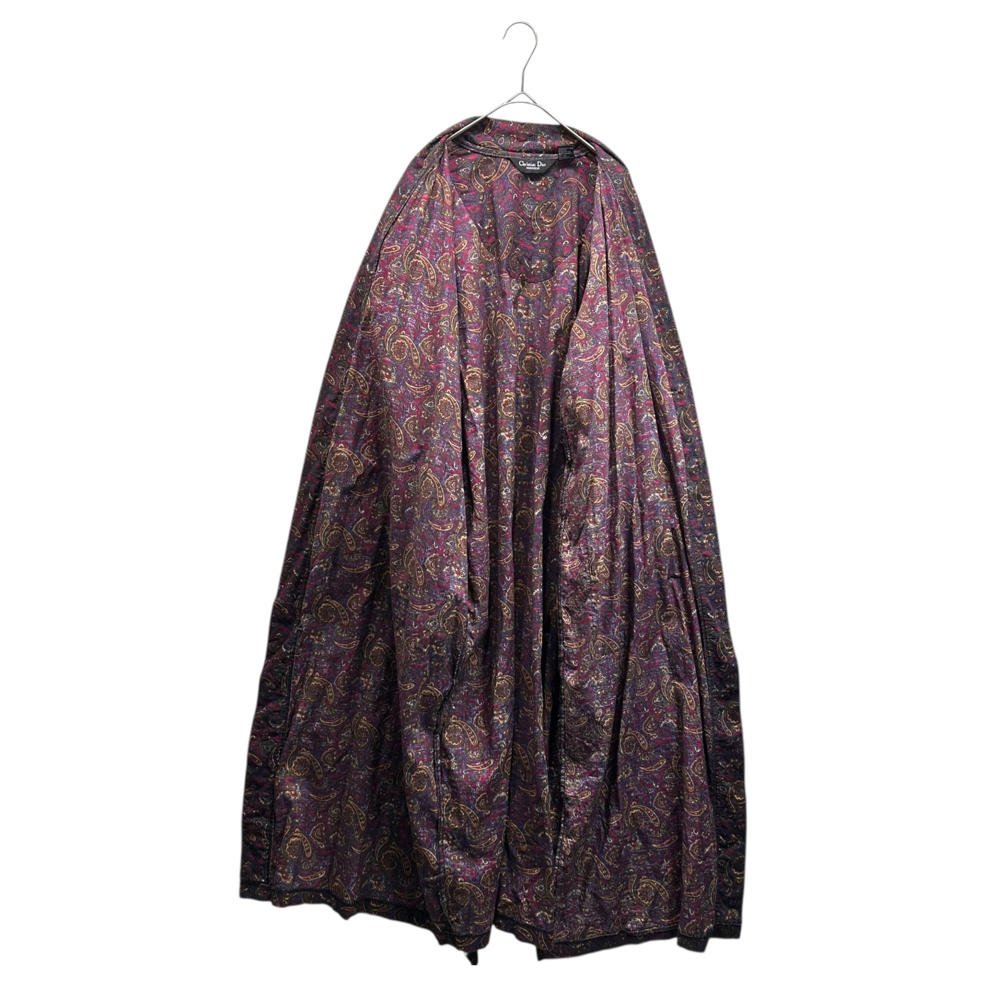 Christian Dior MONSIEUR(クリスチャンディオールムッシュ) 80's Paisley Cotton Gown Cardigan 80年代 ペイズリー コットン ガウン カーディガン パープル