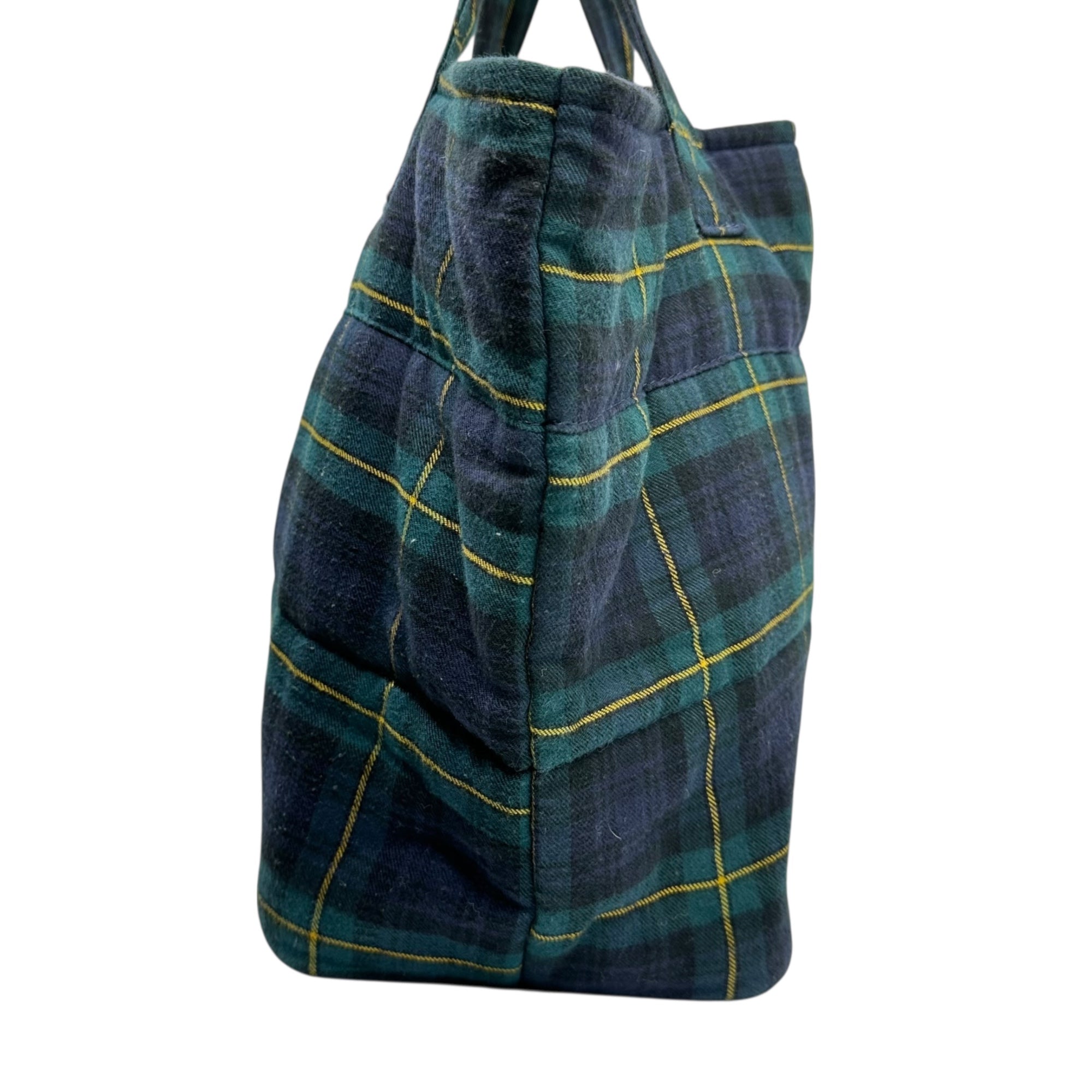 tricot COMME des GARCONS(トリココムデギャルソン) Cotton Check Tote Bag コットン チェック トート バッグ TL-K 204 グリーン×ネイビー