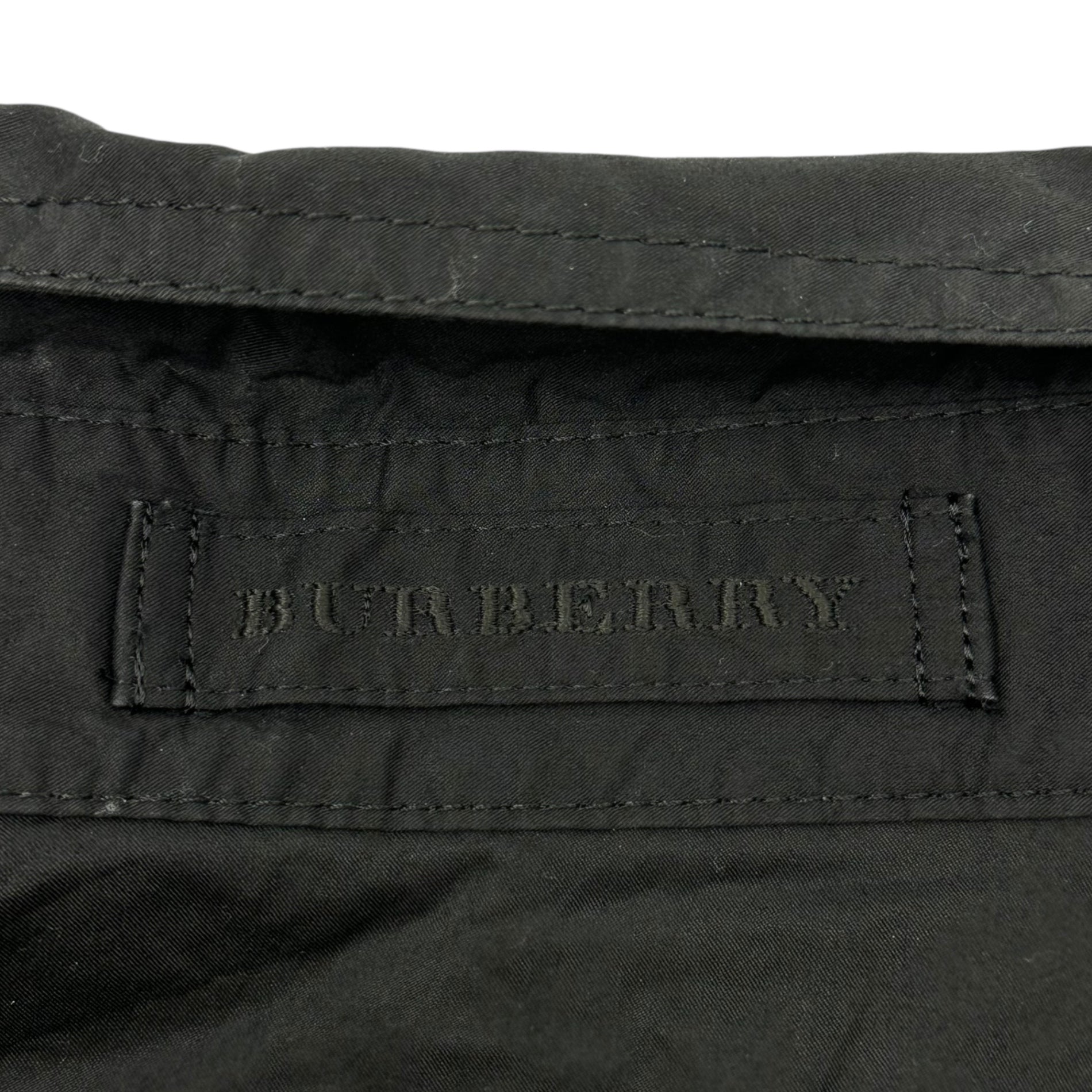 BURBERRY LONDON(バーバリーロンドン) Military Tailored Shirt with 3/4 Length Sleeves 七分袖 ミリタリー テイスト シャツ FEG43-538-10 46(S) ブラック