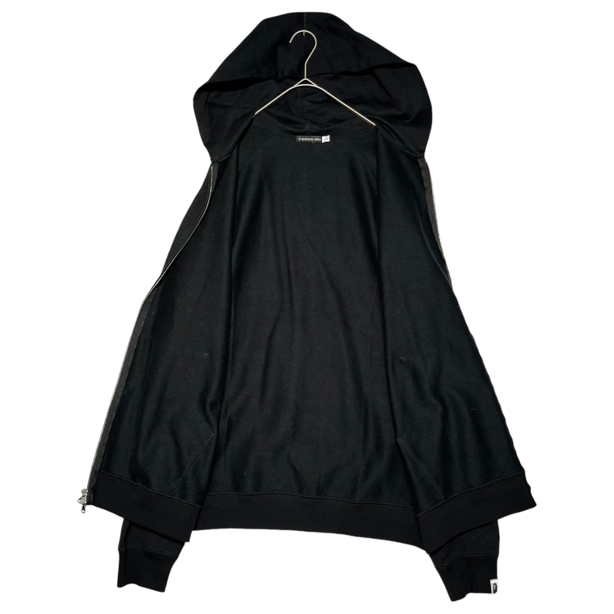 A BATHING APE(アベイシングエイプ) Embossed zip-up hoodie 型押し ジップアップ パーカー L ブラック