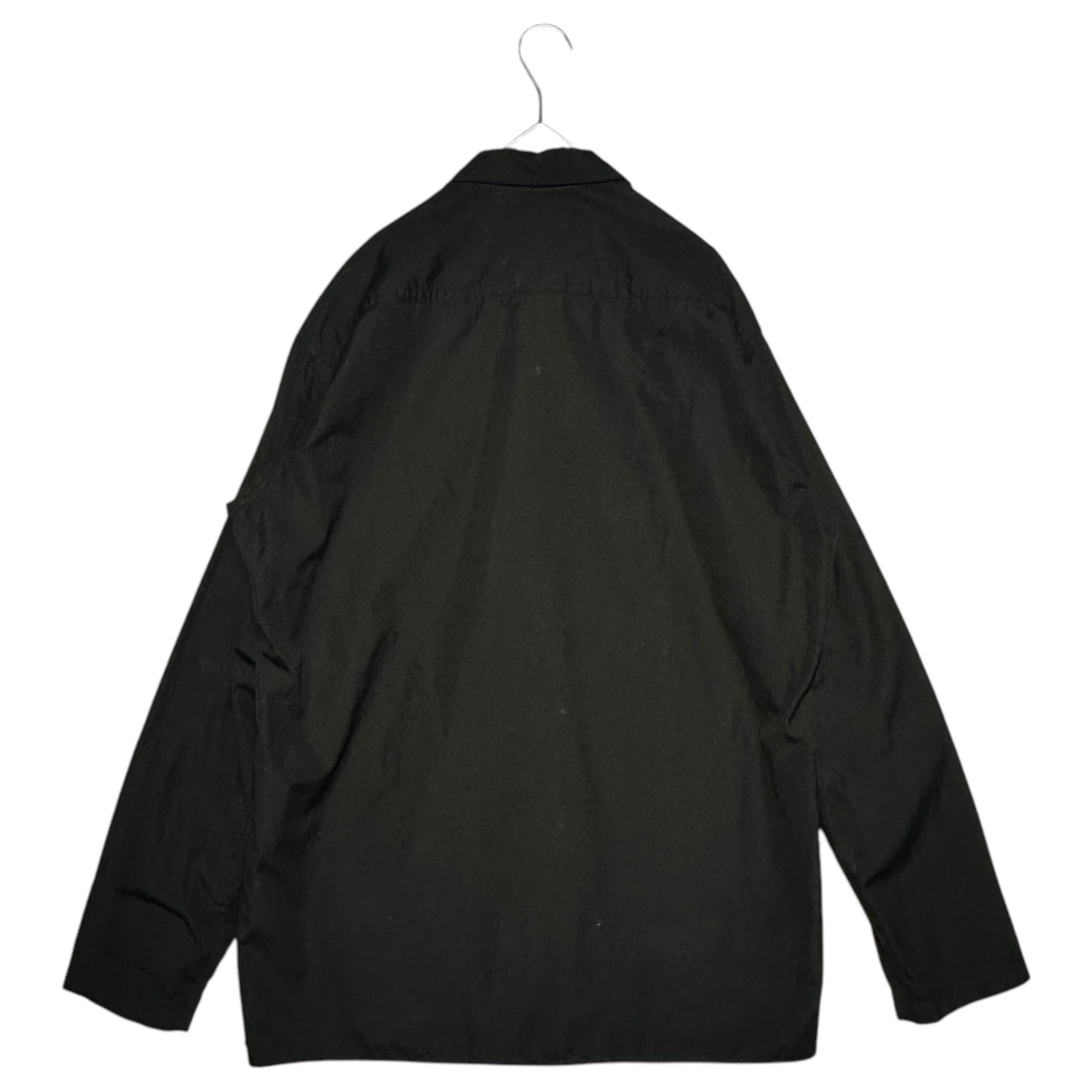 YOHJI YAMAMOTO POUR HOMME(ヨウジヤマモトプールオム) 17AW 環縫い釈迦B China Button Open Collar L/S Shirt チャイナ ボタン オープンカラー L/S シャツ HK-B04-001 2 ブラック