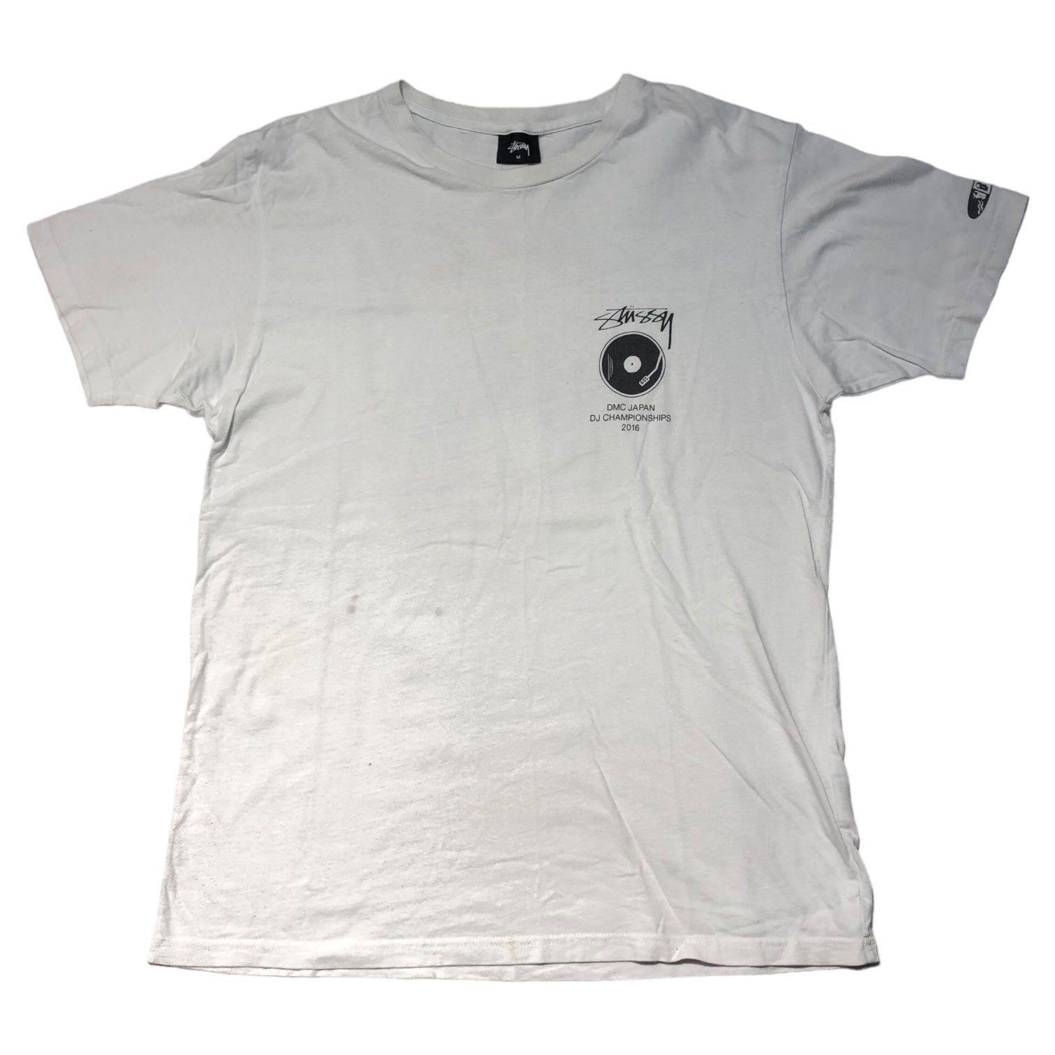 STUSSY(ステューシー) DMC JAPAN TEE Tシャツ M ホワイト×ブラック DJ CHAMPIONSHIPS 2016 使用感有