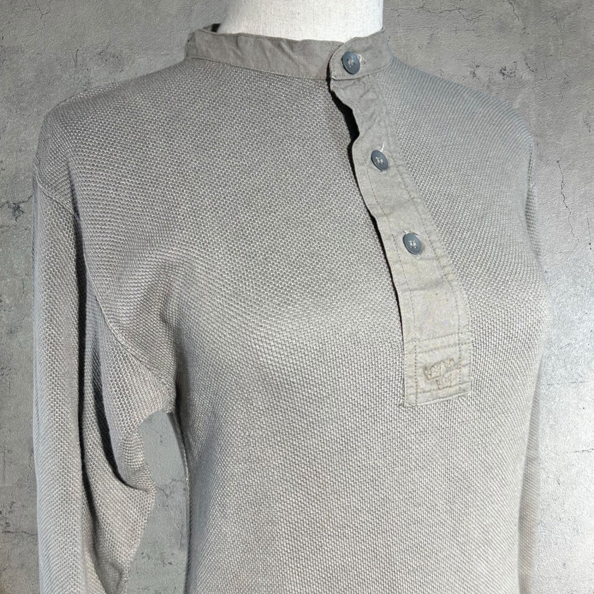 vintage(ヴィンテージ) Swedish Army Waffle Thermal Long Shirt スウェーデン軍 ワッフル サーマル ロングシャツ グレー