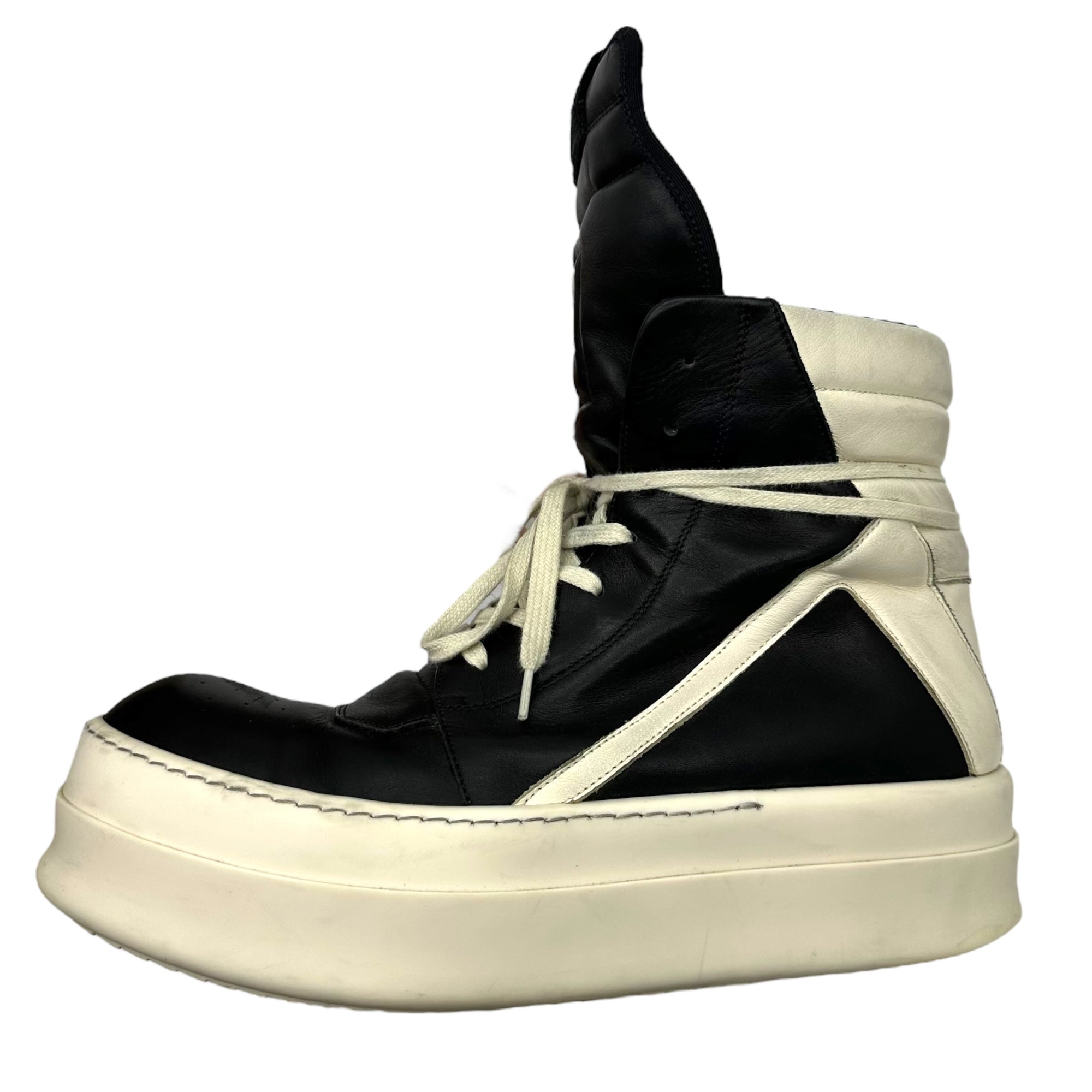 Rick Owens(リックオウエンス) SIDE ZIP HI CUT SNEAKER サイドジップ ハイカット スニーカー 54060 44(28.0cm程度) ブラック×ホワイト
