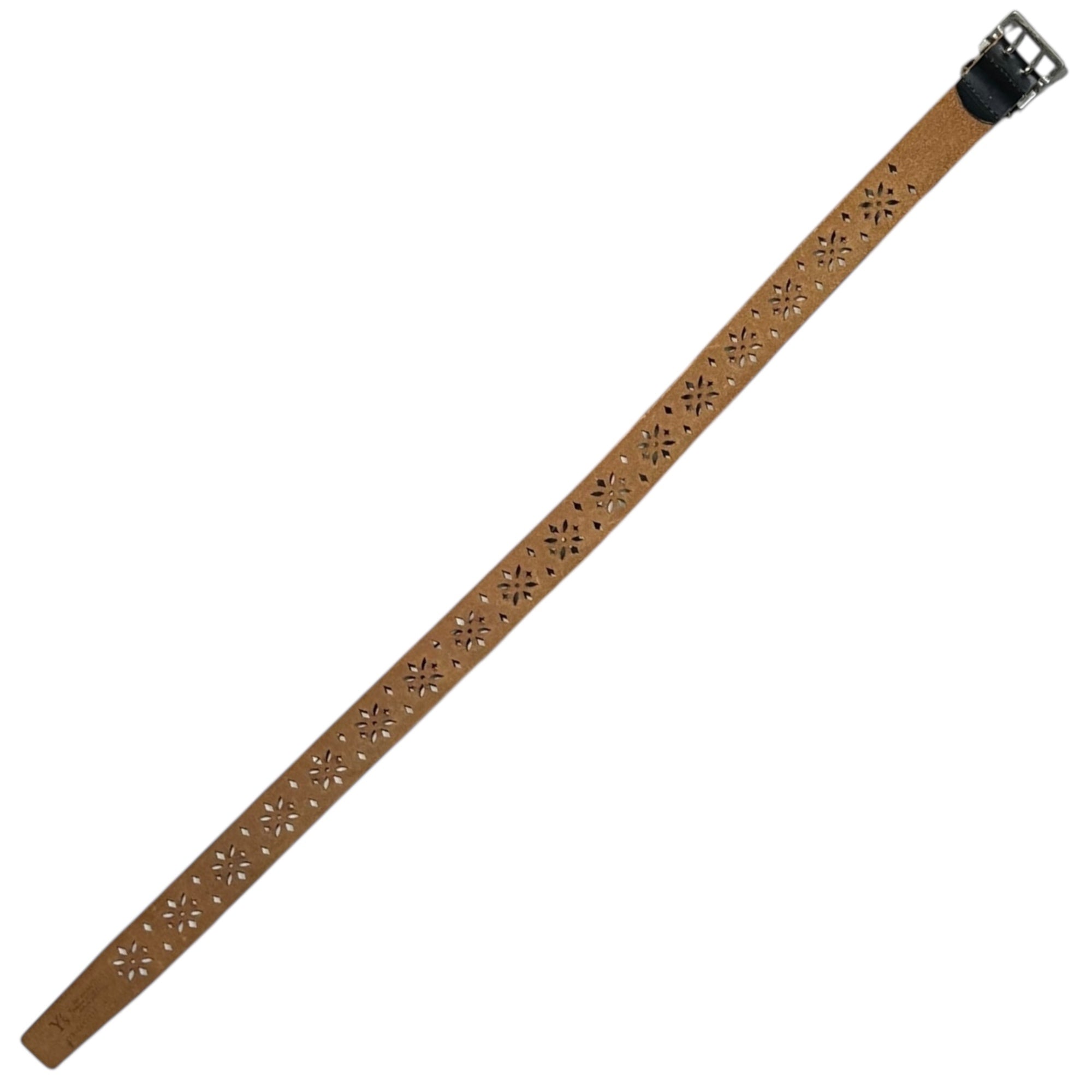 Y's(ワイズ) Flower Punching Leather Belt フラワー パンチング レザー ベルト YB-F06-773 ブラック
