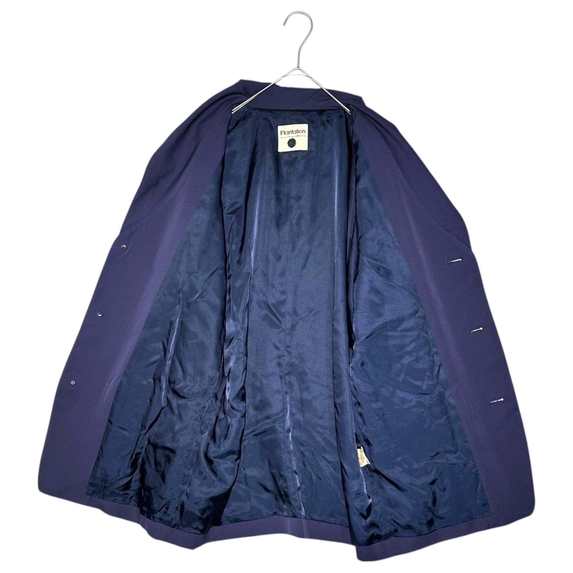 plantation(プランテーション) 90's Issey Miyake period Fold-over shawl collar 3B jacket 80年代 イッセイミヤケ期 折り返しショールカラー 3B ジャケット PL11-FD011 L ネイビー 91年製造 稀少 アーカイブ