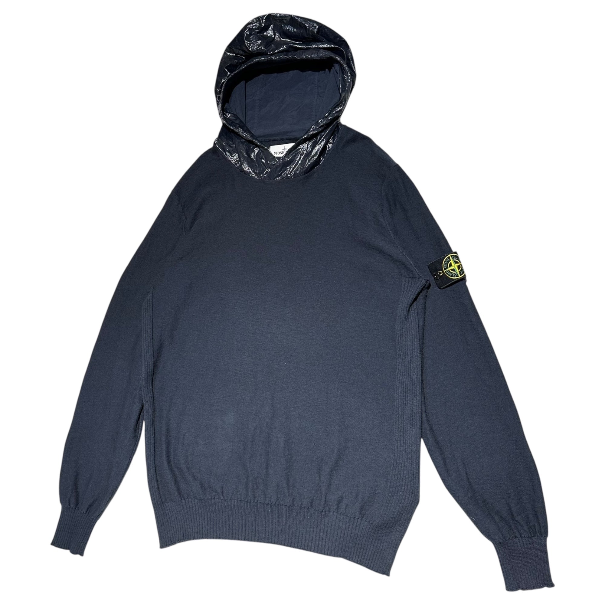 STONE ISLAND(ストーンアイランド) 21SS Nylon metal hood knit hoodie ナイロン メタル フード ニット パーカー 7415545B0 XL ネイビー