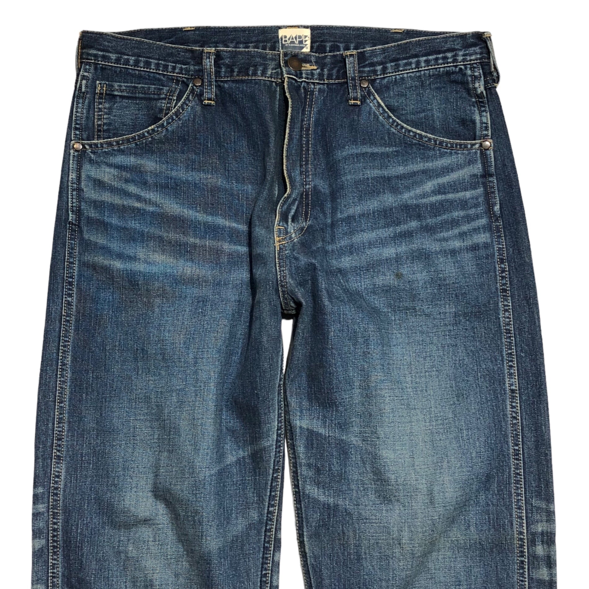 A BATHING APE(アベイシングエイプ) 00's DENIM PANTS デニムパンツ 00年代 L インディゴ