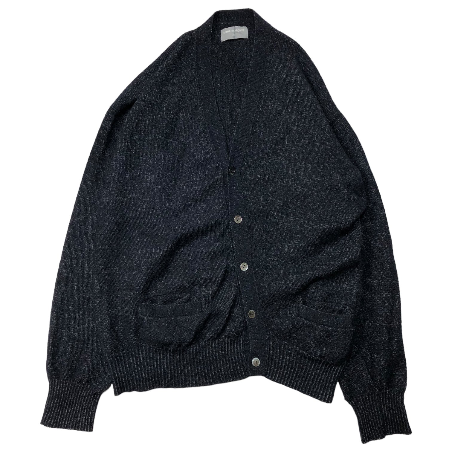 COMME des GARCONS HOMME(コムデギャルソンオム) 80's oversized wool cardigan オーバーサイズ ウール カーディガン 本人期 HN-070090 表記無し(FREE) ダークネイビー 80年代 初期 川久保玲 ニット