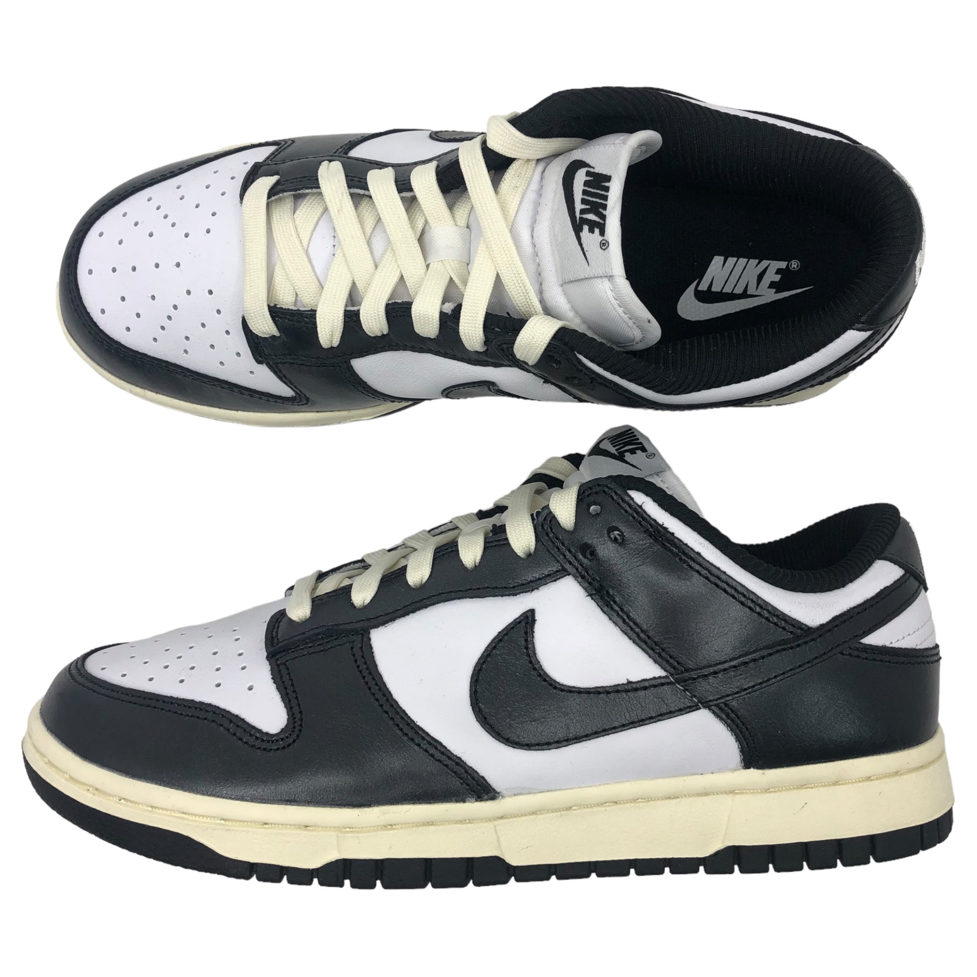 NIKE(ナイキ) WMNS Dunk Low PRM Vintage "Black and White/Panda" ダンク ロー ヴィンテージ パンダ FQ8899-100 25.5cm ブラック×ホワイト ローカット スニーカー