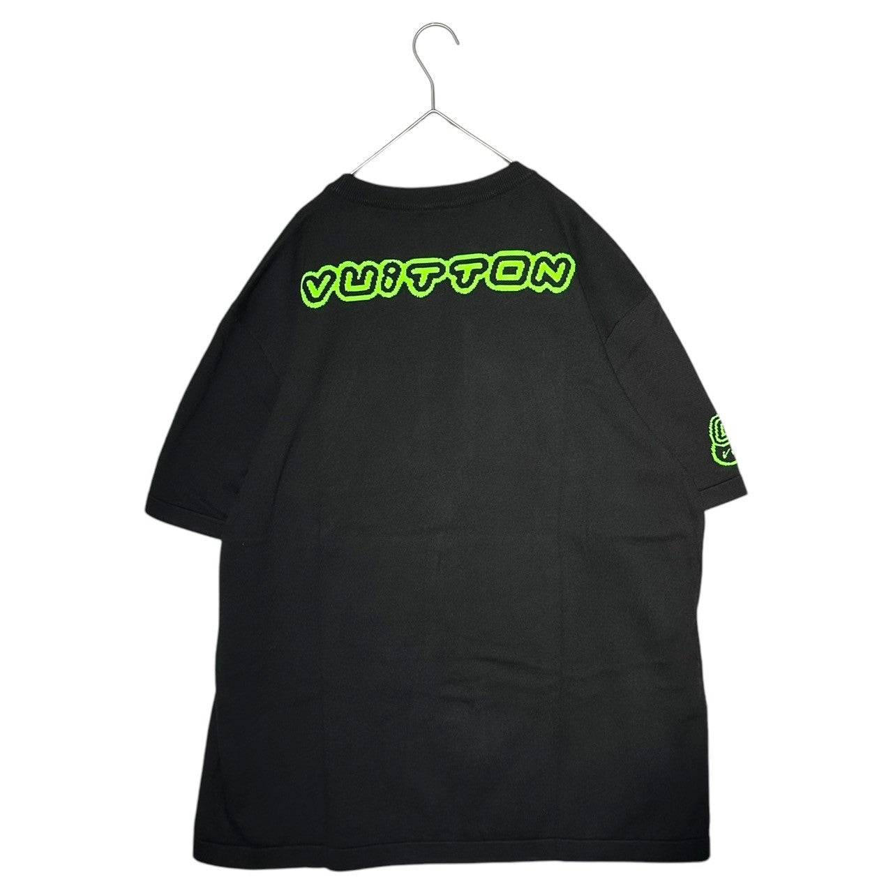 LOUIS VUITTON(ルイヴィトン) 22AW 1854 Graphic S/S Knit グラフィック 半袖 ニット Tシャツ 1AAGO4 XXL ブラック×ライムグリーン RM222 ZTD HNN78W カットソー プルオーバー