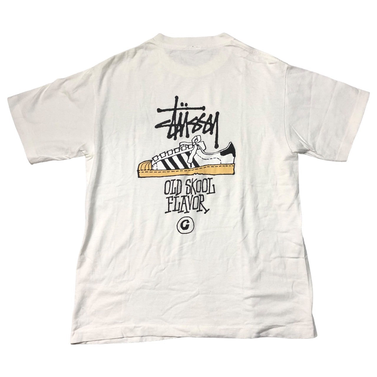 STUSSY(ステューシー) 80's "OLD SKOOL FLAVOR" VINTAGE TEE ヴィンテージ Tシャツ M ホワイト SUPERSTAR スーパースター 半袖
