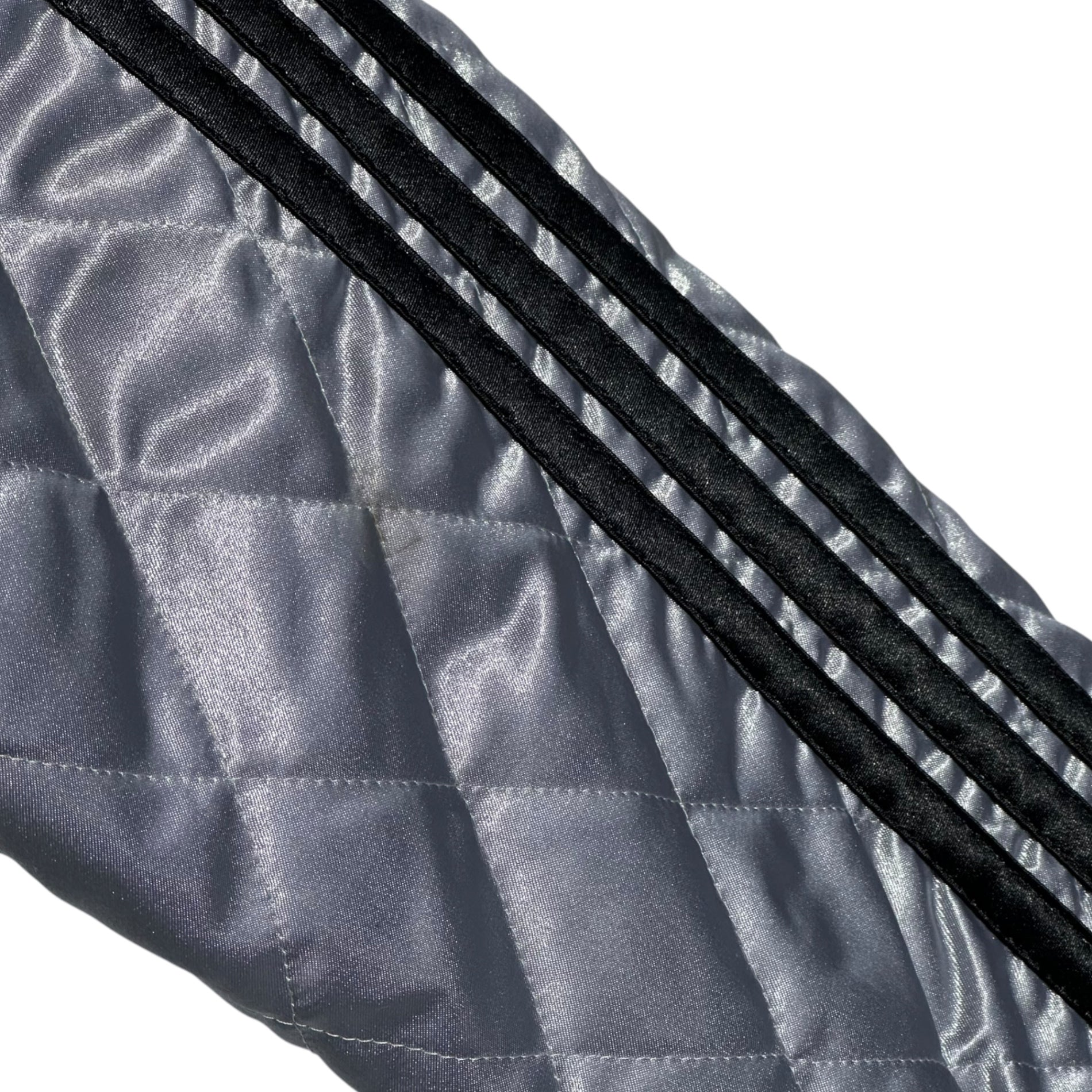 adidas(アディダス) 90's Short Length Quilted Hooded Jacket ショート丈 キルティング フーデッド ジャケット AA-6170W L シルバー 90年代 古着 ヴィンテージ デサント製