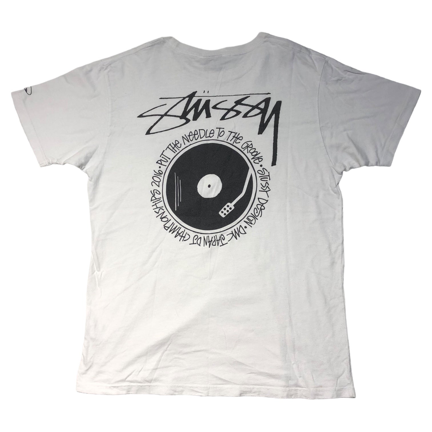 STUSSY(ステューシー) DMC JAPAN TEE Tシャツ M ホワイト×ブラック DJ CHAMPIONSHIPS 2016 使用感有