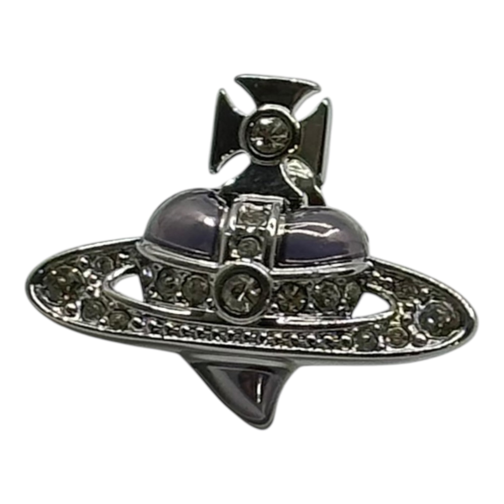Vivienne Westwood(ヴィヴィアンウエストウッド) Diamante Heart ORB single Stud earrings ディアマンテ ハート オーブ シングル スタッズ ピアス シルバー