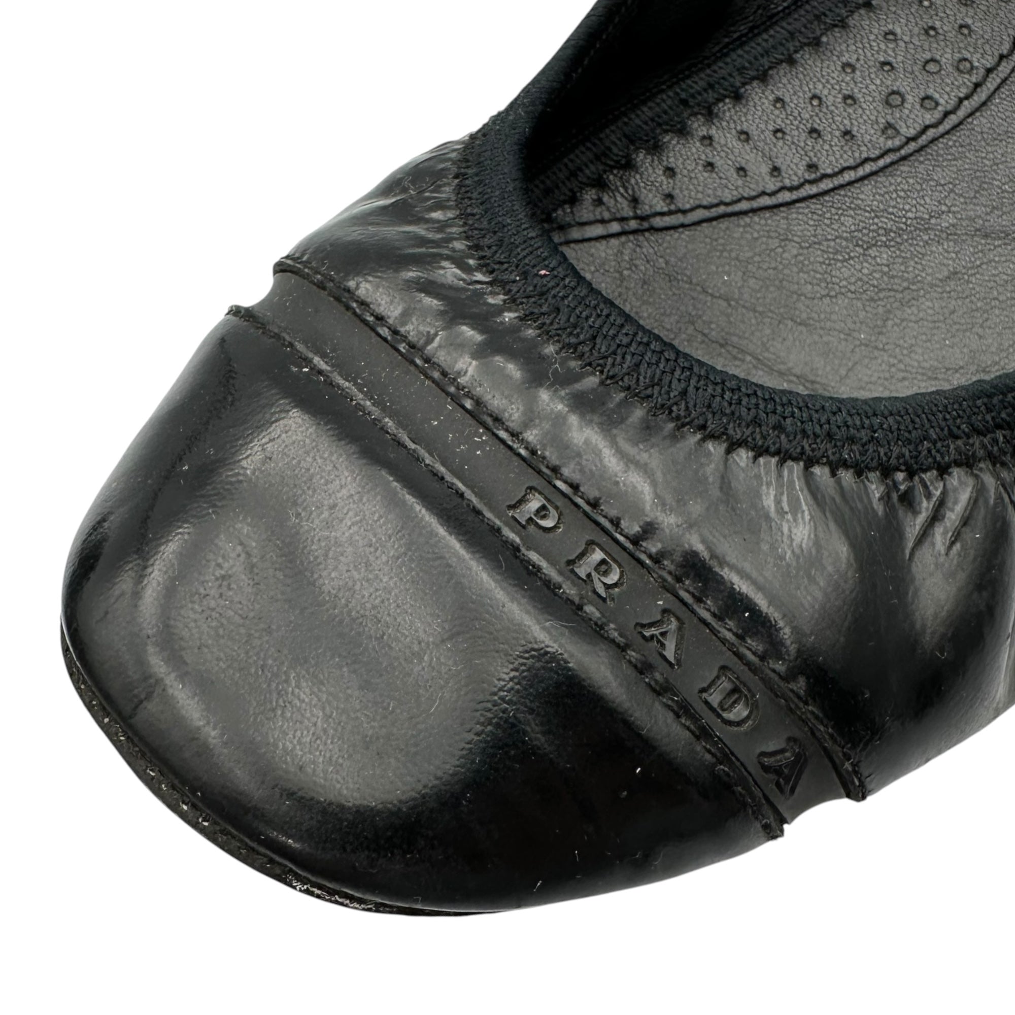 PRADA SPORT(プラダスポーツ) Patent Leather Ballet Flats エナメル バレー シューズ 37(23.5cm程度) ブラック パンプス