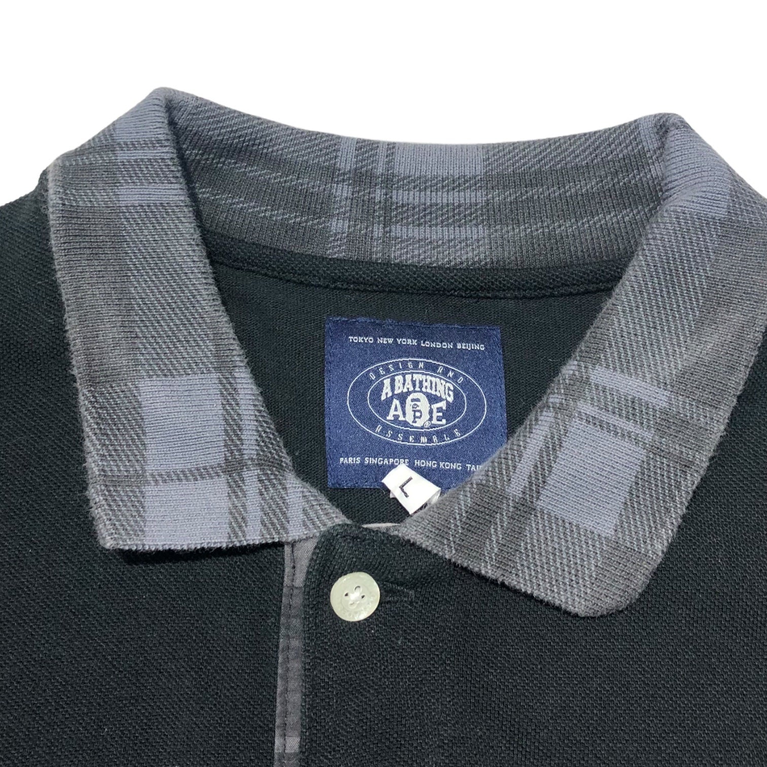 A BATHING APE(アベイシングエイプ) ONE POINT POLO ワンポイント ロゴ ポロシャツ 1930-112-001 L ブラック