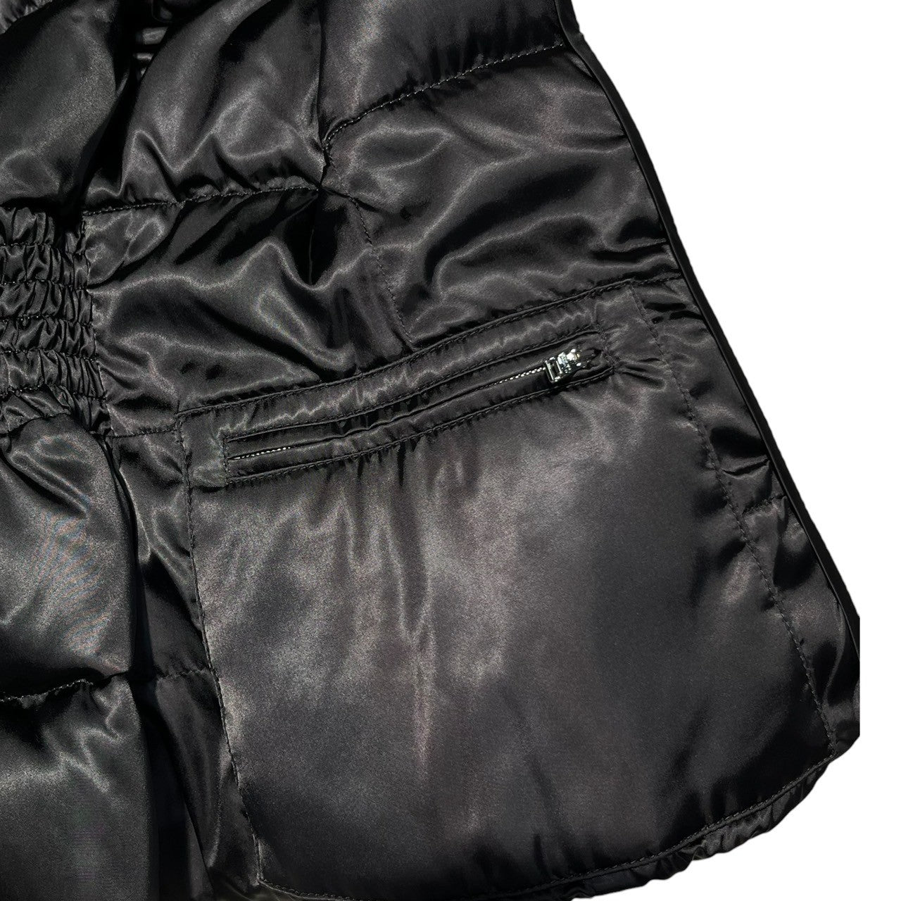 PRADA(プラダ) 20AW fur white goose down jacket ファー ホワイトグース ダウン ジャケット 29P796 38(M程度) ホワイト 三角プレートロゴ