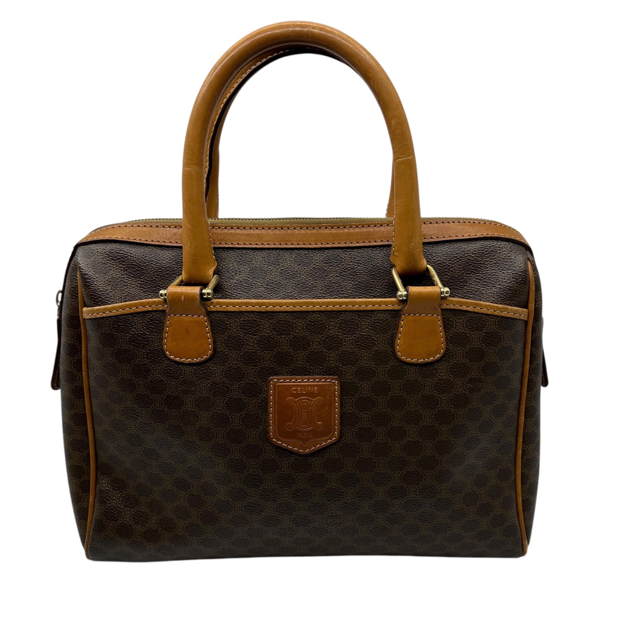 CELINE(セリーヌ) vintage macadam hand bag ヴィンテージ マカダム柄 ハンド バッグ M91 ブラウン OLD ロゴ