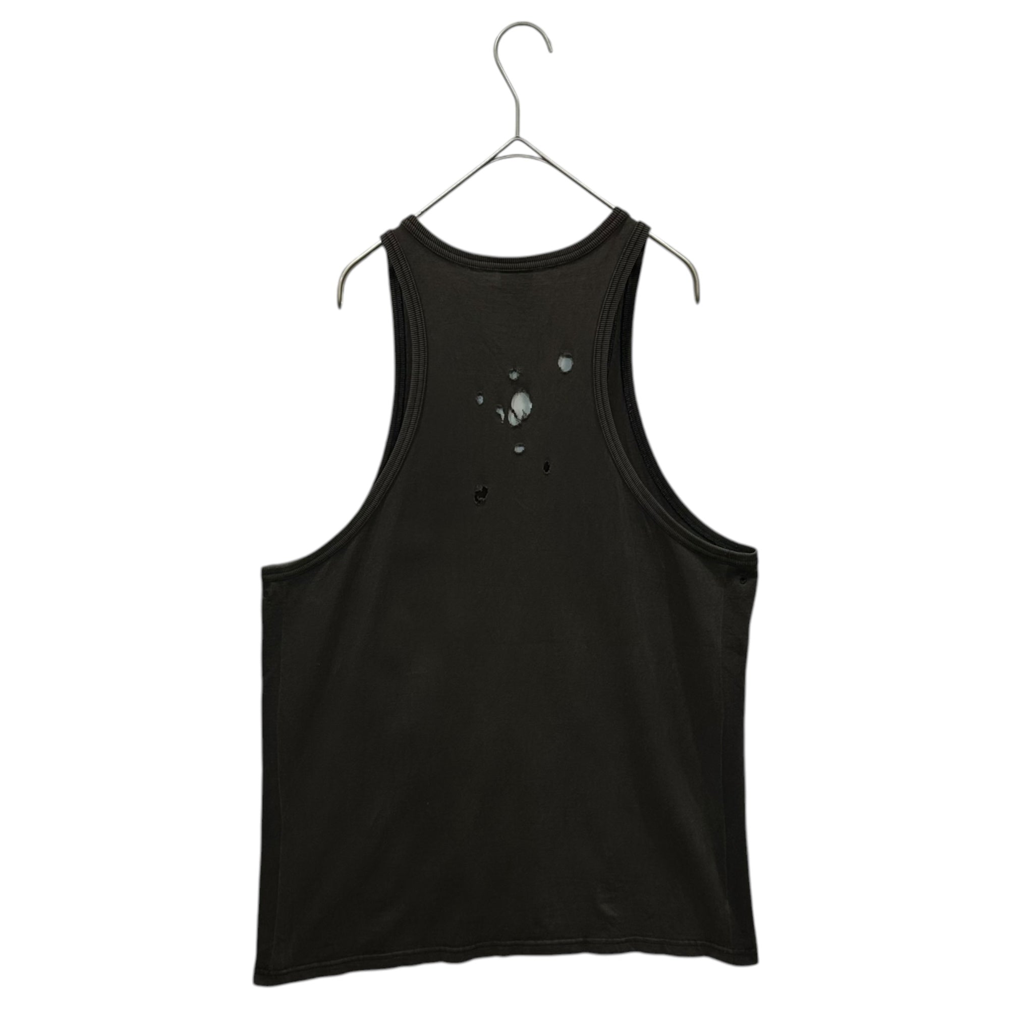 NUMBER (N)INE(ナンバーナイン) 2001SS ”TIME” Perforated skull tank top タイム期 穴あき ドクロ スカル プリント タンクトップ 4(L) チャコールグレー 00's Archive アーカイブ 稀少サイズ