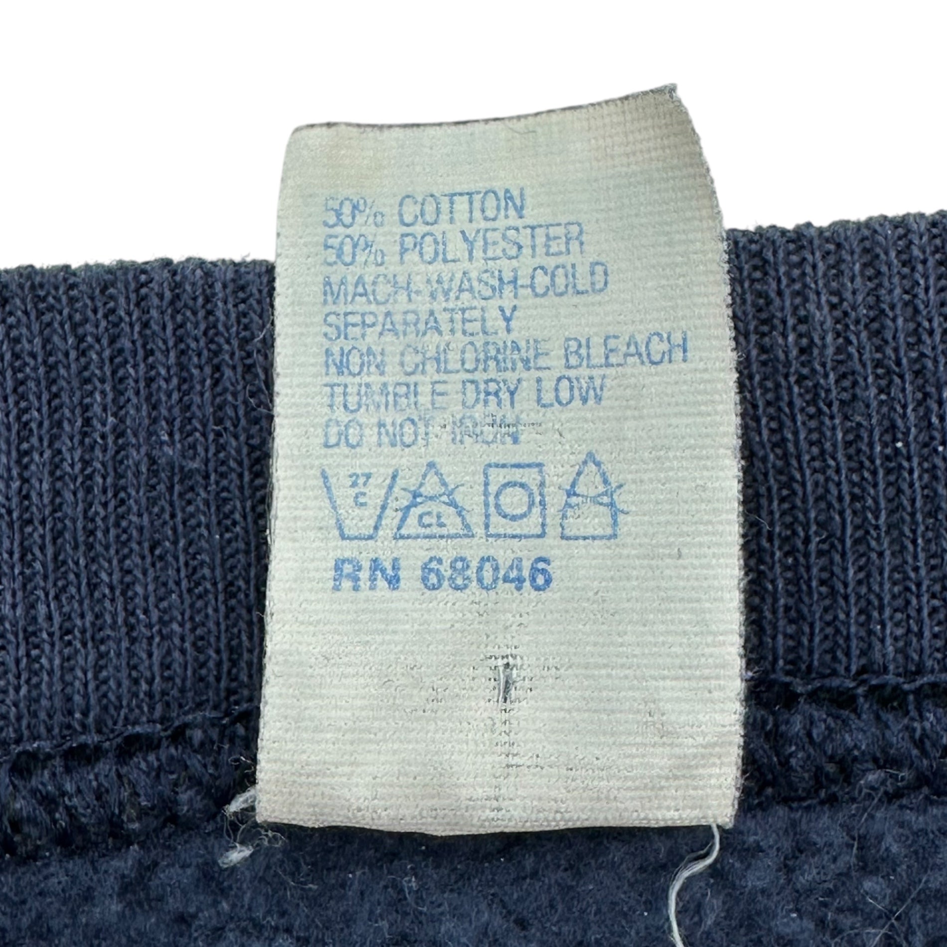 VINTAGE(ヴィンテージ) 80's vintage side print crew neck brushed lining sweatshirt 80年代 ヴィンテージ サイドプリント クルーネック 裏起毛 スウェット DISCUSボディ M ネイビー