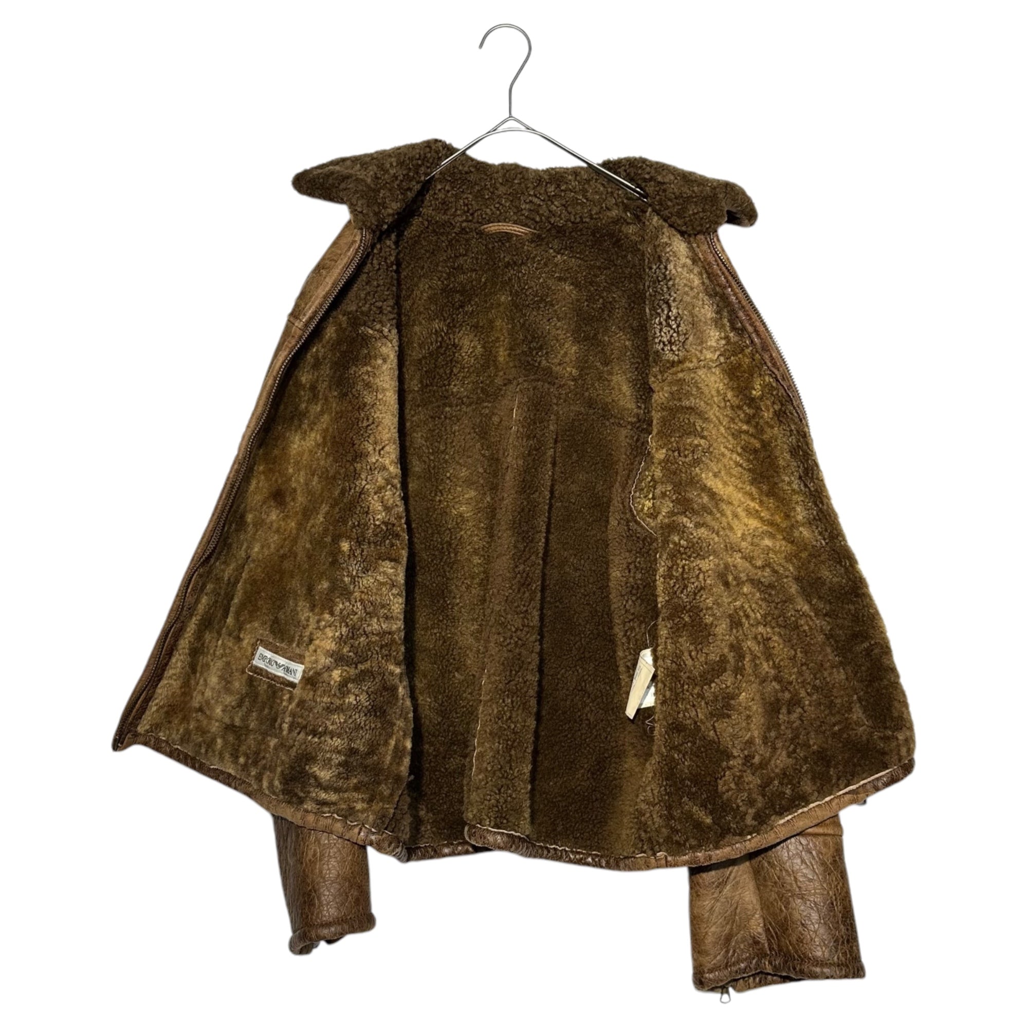 EMPORIO ARMANI(エンポリオアルマーニ) 90's Archive Mouton Jackets アーカイブ ムートン ジャケット 38(メンズSM程度) ブラウン ヴィンテージ