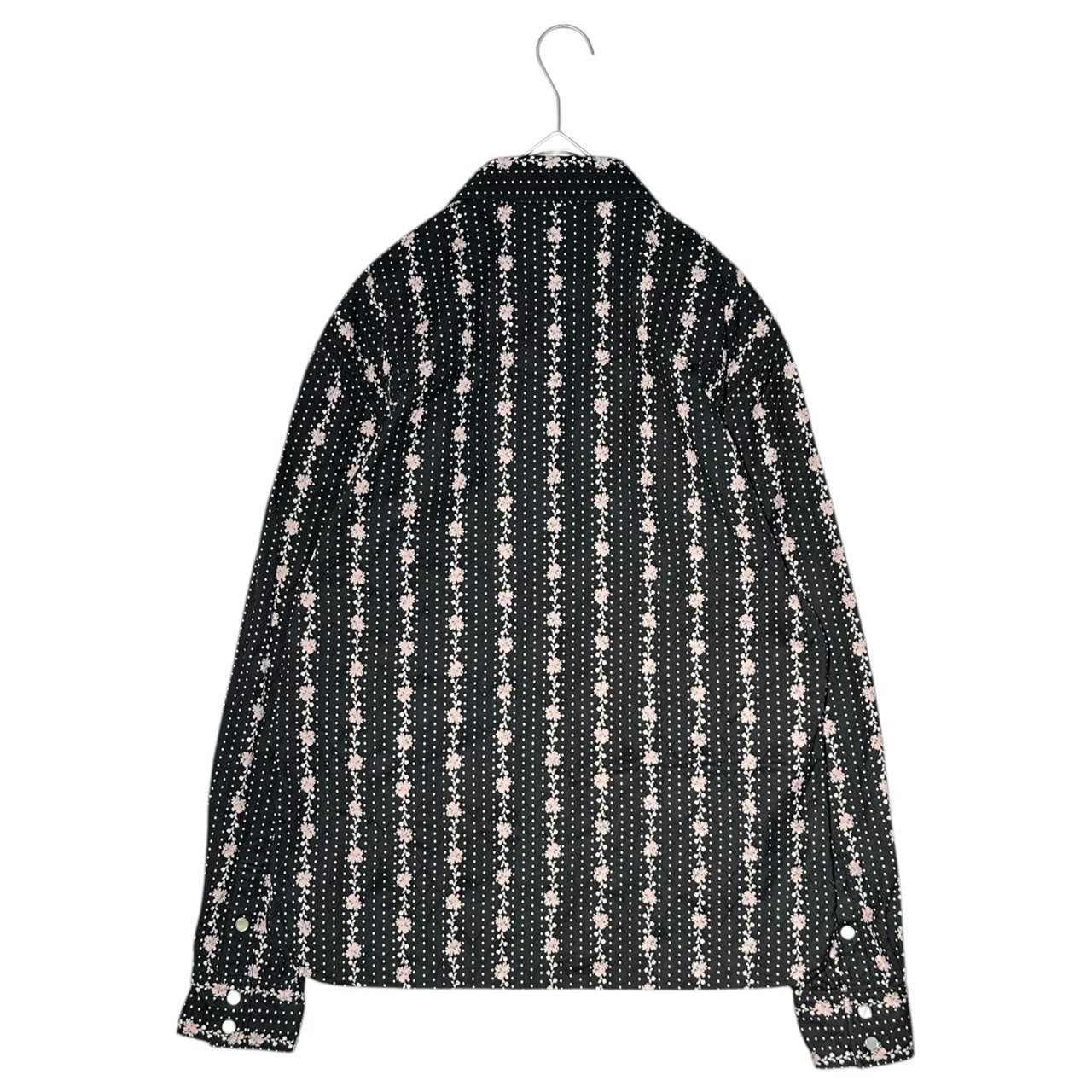 R.J.B(アールジェイビー) Diamond Stitch Flower Western Shirt ダイヤ ステッチ フラワー ウエスタン シャツ 42 ブラック FLATHEAD フラットヘッド ドット