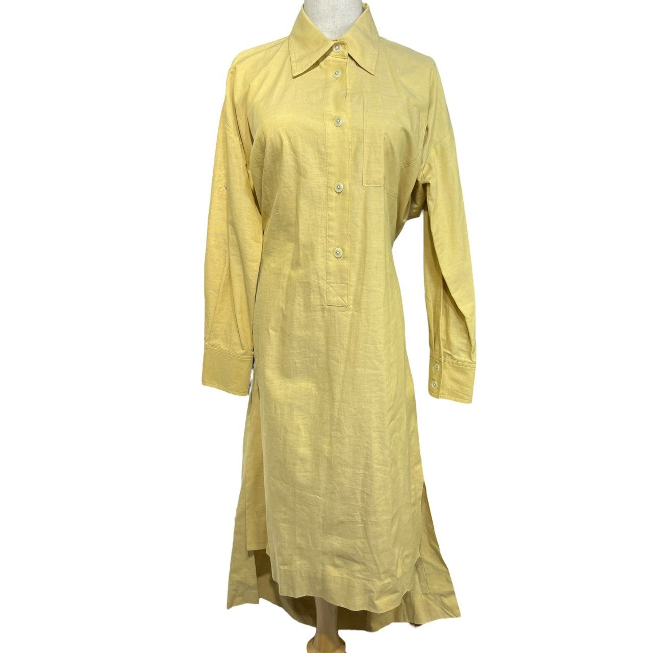 Vivienne Westwood RED LABEL(ヴィヴィアンウエストウッドレッドレーベル) Maxi length C/L Front Ribbon L/S Shirt Dress マキシ 丈 C/L 前リボン L/S シャツ ワンピース 16-12-501006 00(FREE) イエロー ロング 長袖
