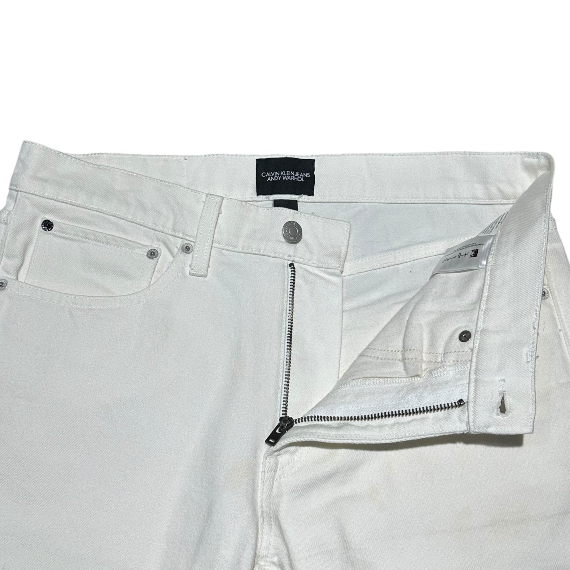 Calvin Klein Jeans(カルバンクラインジーンズ) ANDY WARHOL Face Print Denim Pants カルバン クライン フェイス プリント デニム パンツ PW-16A-PW-21A W31 L30 ホワイト