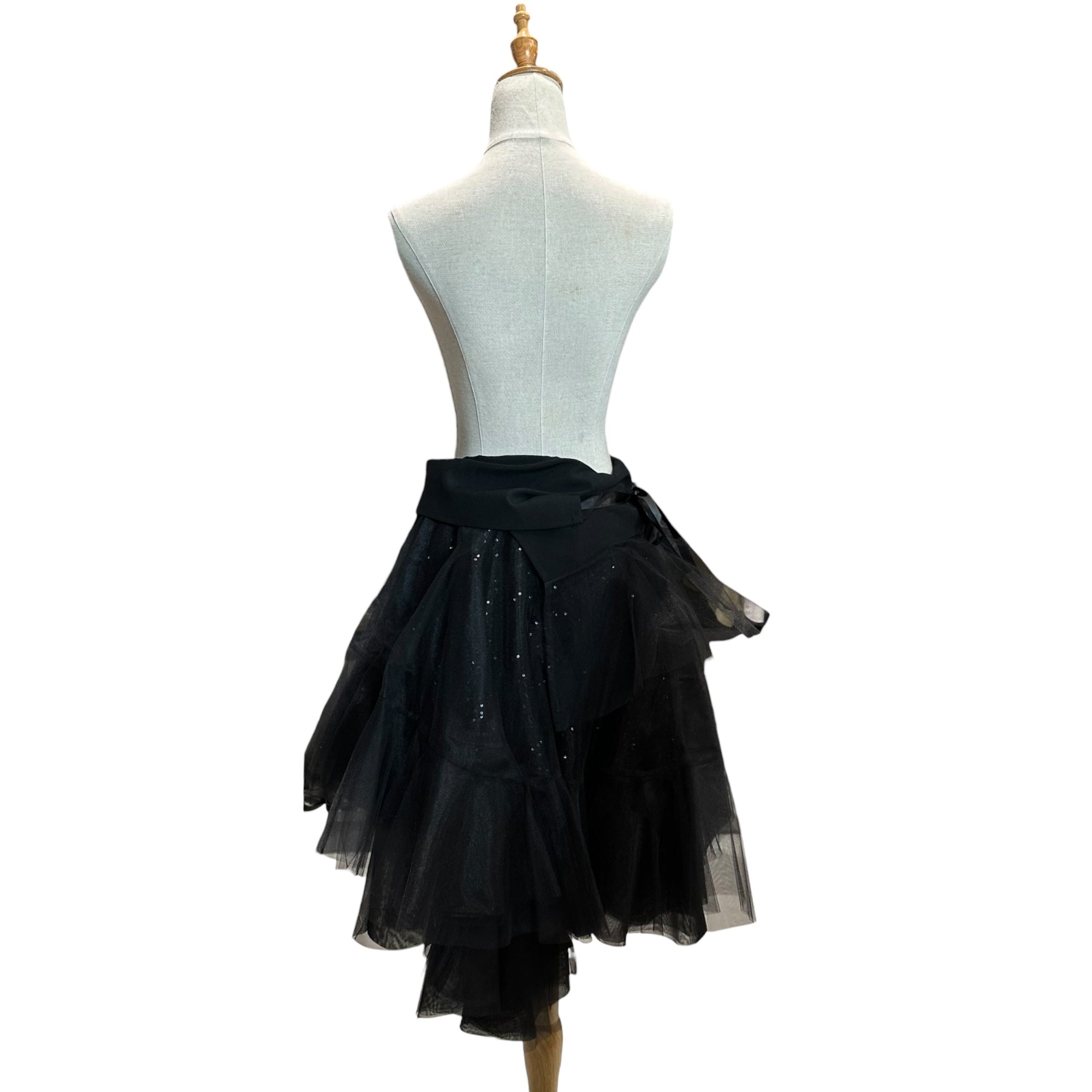COMME des GARCONS JUNYA WATANABE(コムデギャルソンジュンヤワタナベ) 14AW Sequin-embellished tulle layered skirt スパンコール装飾 チュール レイヤード スカート JN-S014 S ブラック AD2014