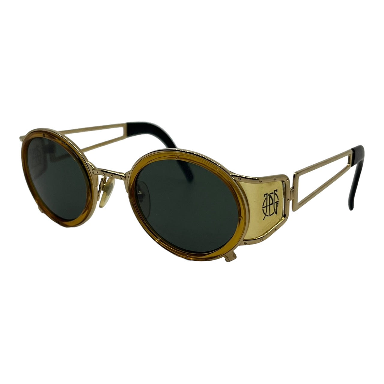 Jean Paul GAULTIER(ジャンポールゴルチエ) 90's ”JPG” logo sunglasses/ロゴサングラス 58-5201  ゴールド 90年代