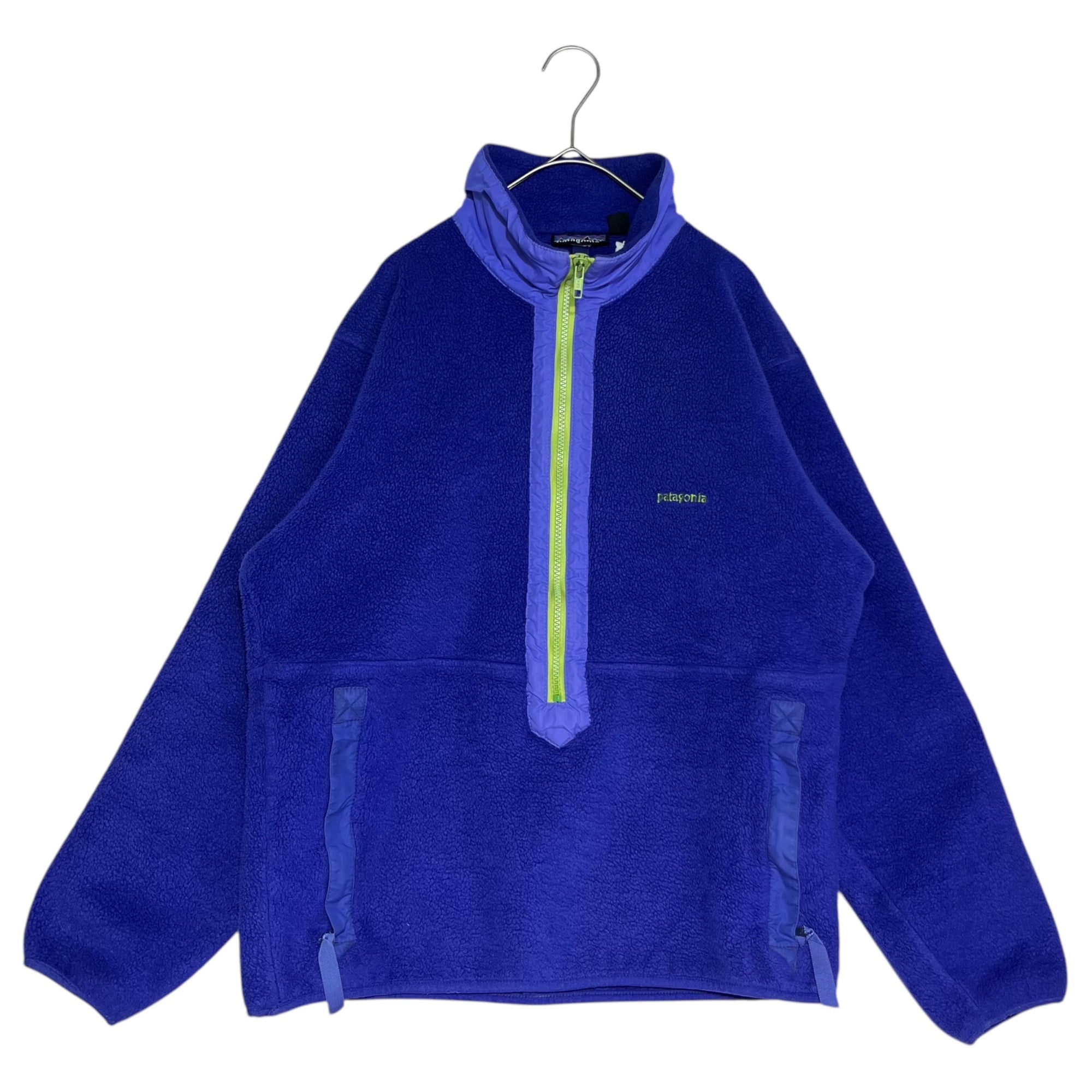 Patagonia(パタゴニア) 90's~ USA made half zip fleece ハーフジップ ナイロン 切替 フリース ジャケット M パープル プルオーバー USA製 シンチラ 90年代~