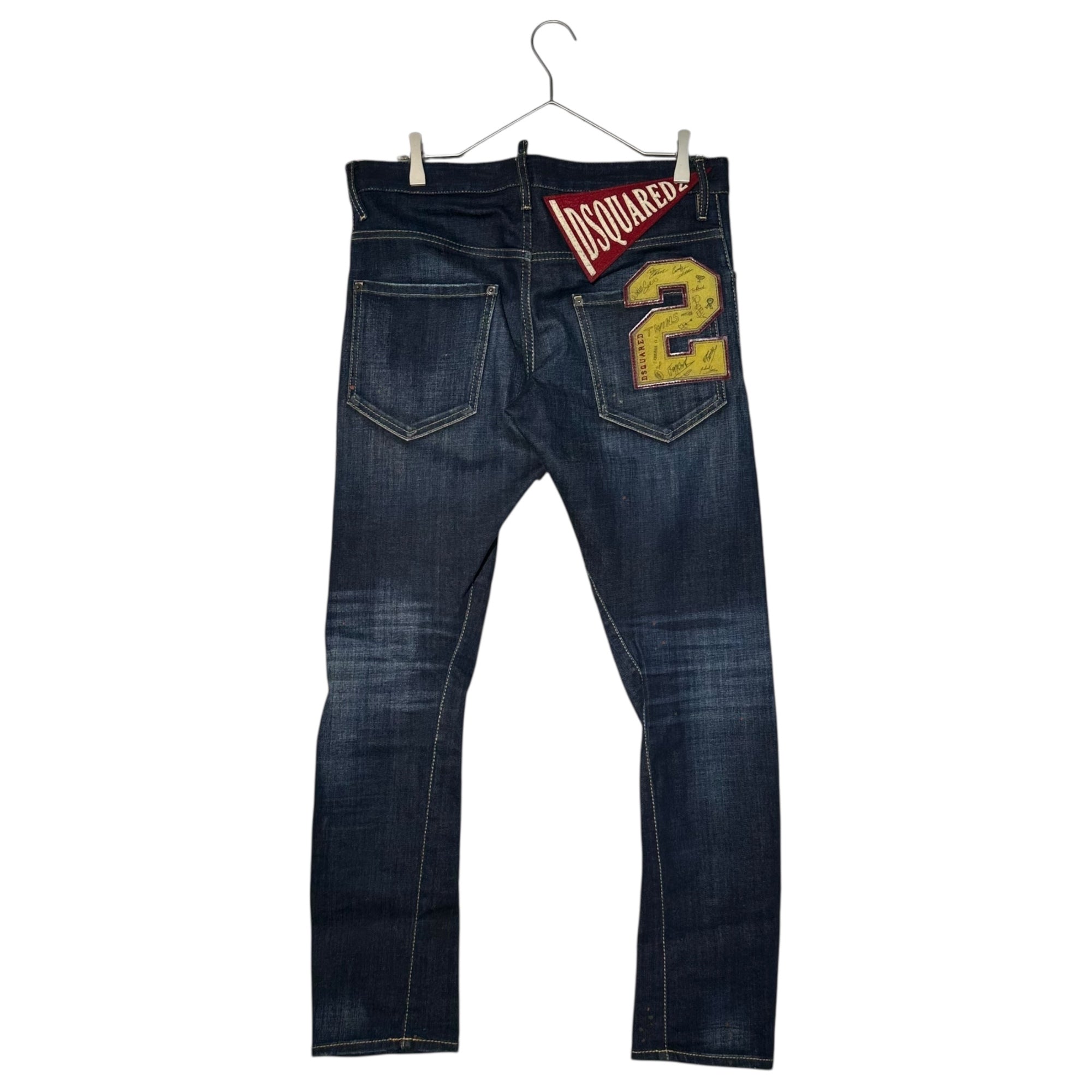 DSQUARED2(ディースクエアード) SEXY TWIST JEAN セクシー ツイスト ジーンズ デニム パンツ S74LB0821 46(S程度) インディゴ×イエロー