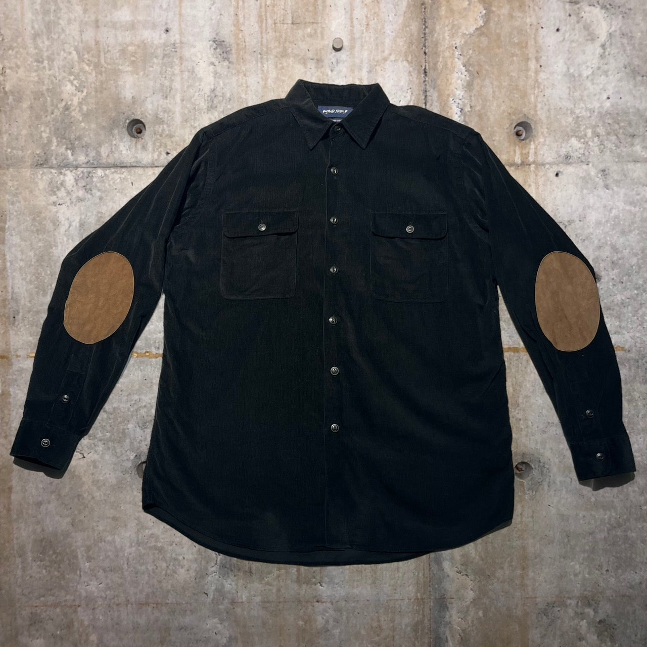 POLO GOLF(ポロゴルフ) 90's 2ポケットエルボーパッチコーデュロイオーバーシャツ/BENFORD M ブラック
