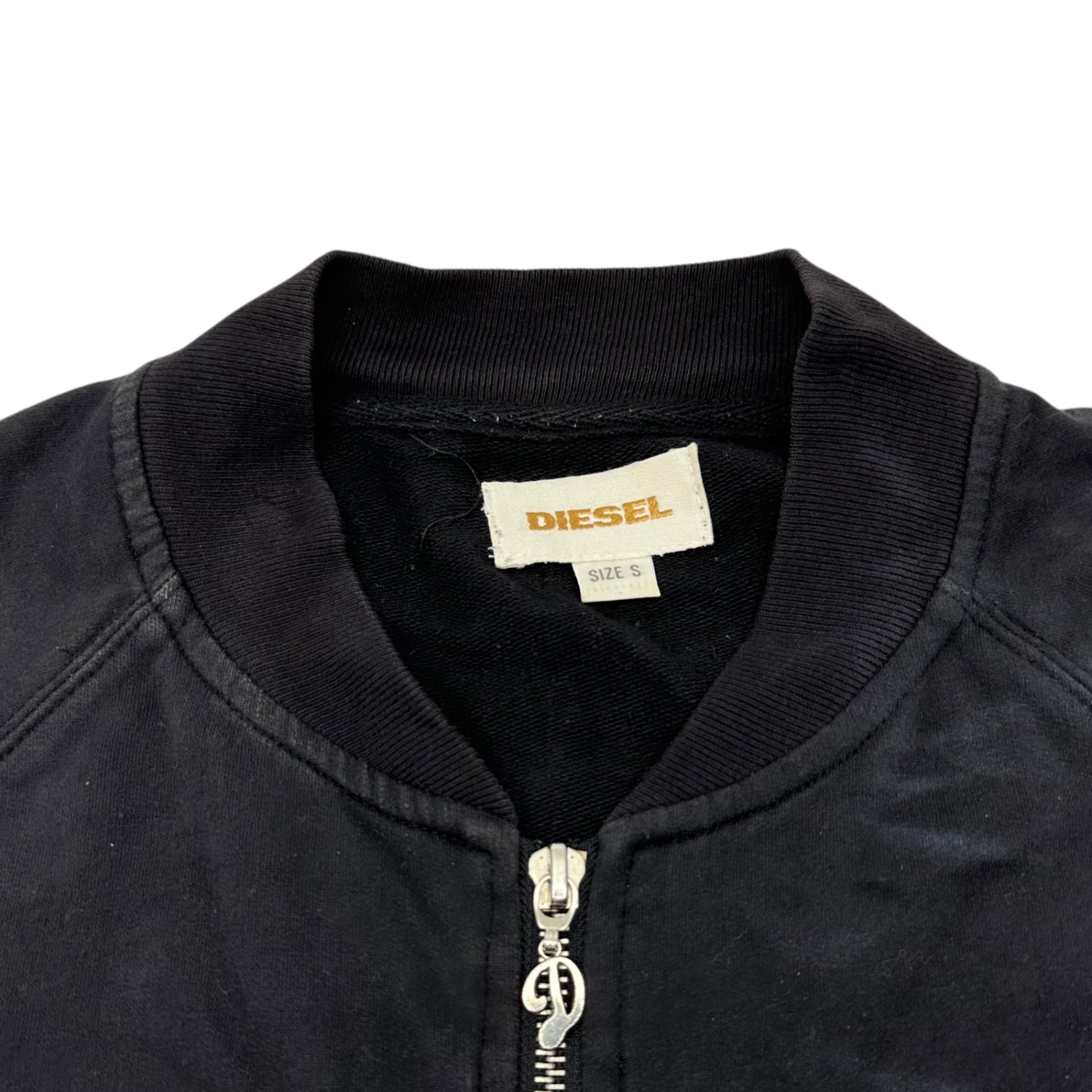 DIESEL(ディーゼル) 00'S Back Print Zip Up Sweat Jacket 00年代 バックプリント ジップアップ スウェット ジャケット S ブラック