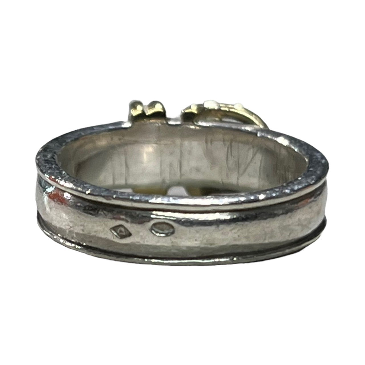 HERMES(エルメス) sun tulle belt ring サンチュールベルト リング 53(13号程度) シルバー×ゴールド コンビ 箱・ケース付属 silver 925